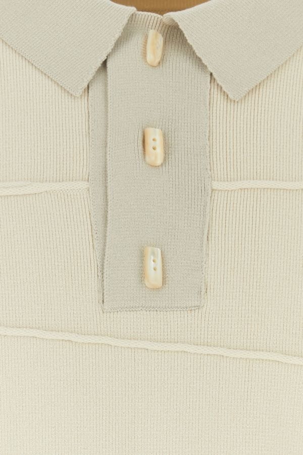NAMACHEKO Sand viscose blend Syl Bandage polo shirt 