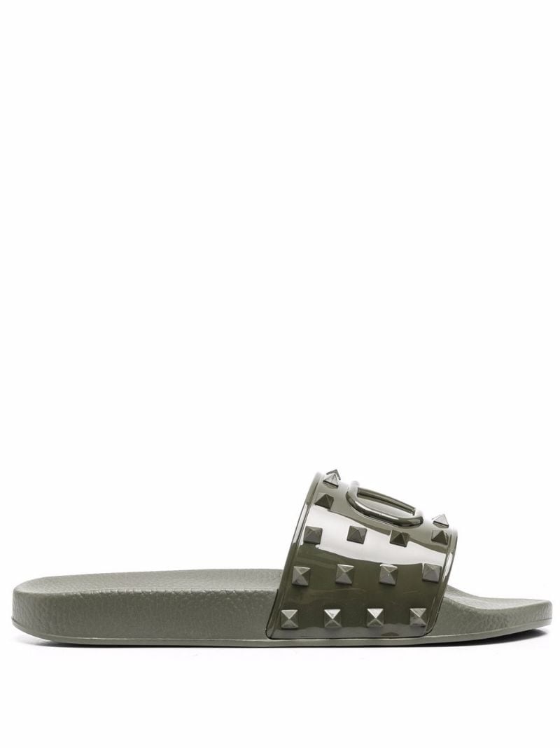 VLogo Rockstud flat slides - 1