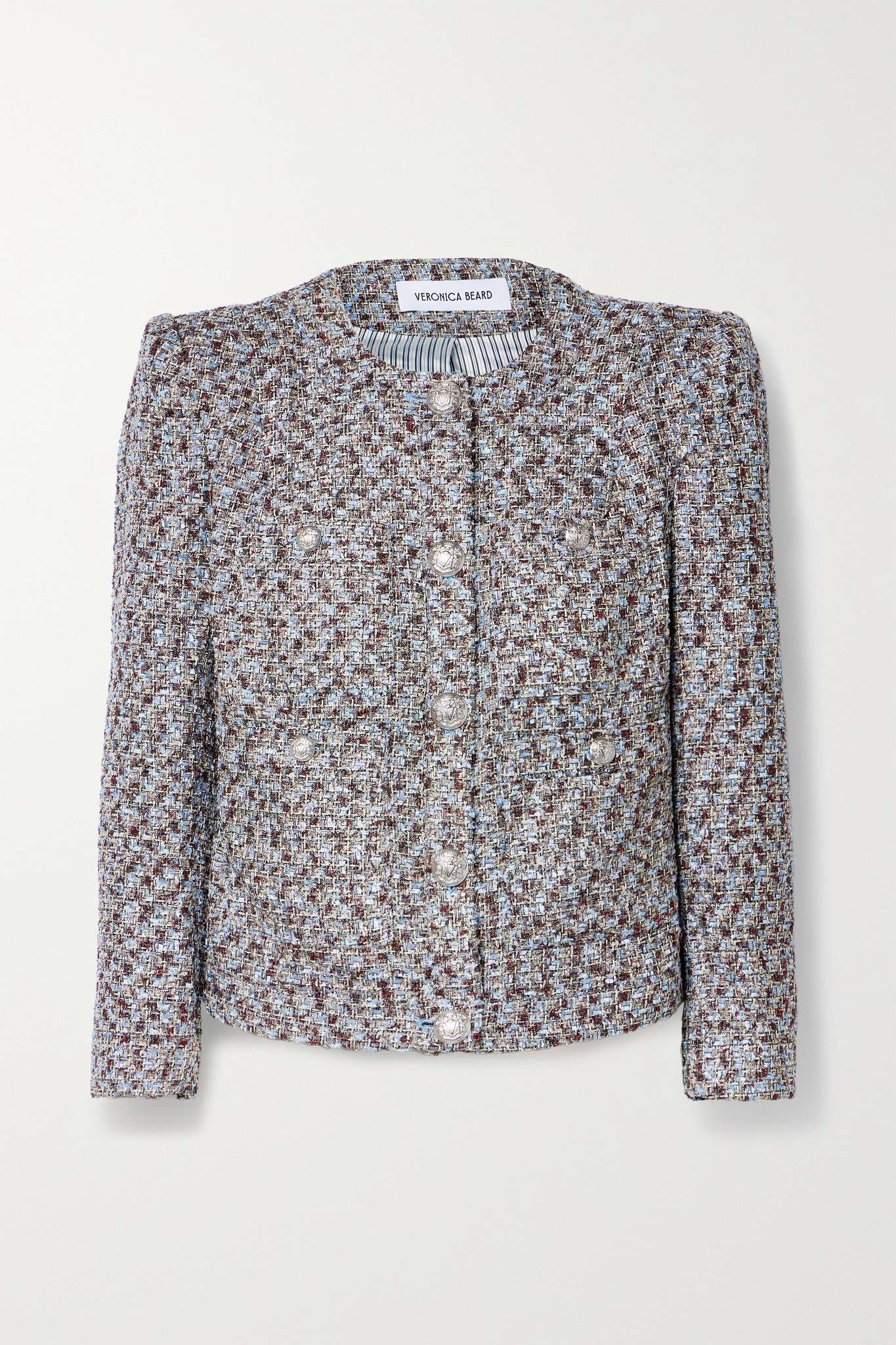 Ferazia metallic button-embellished tweed jacket - 1