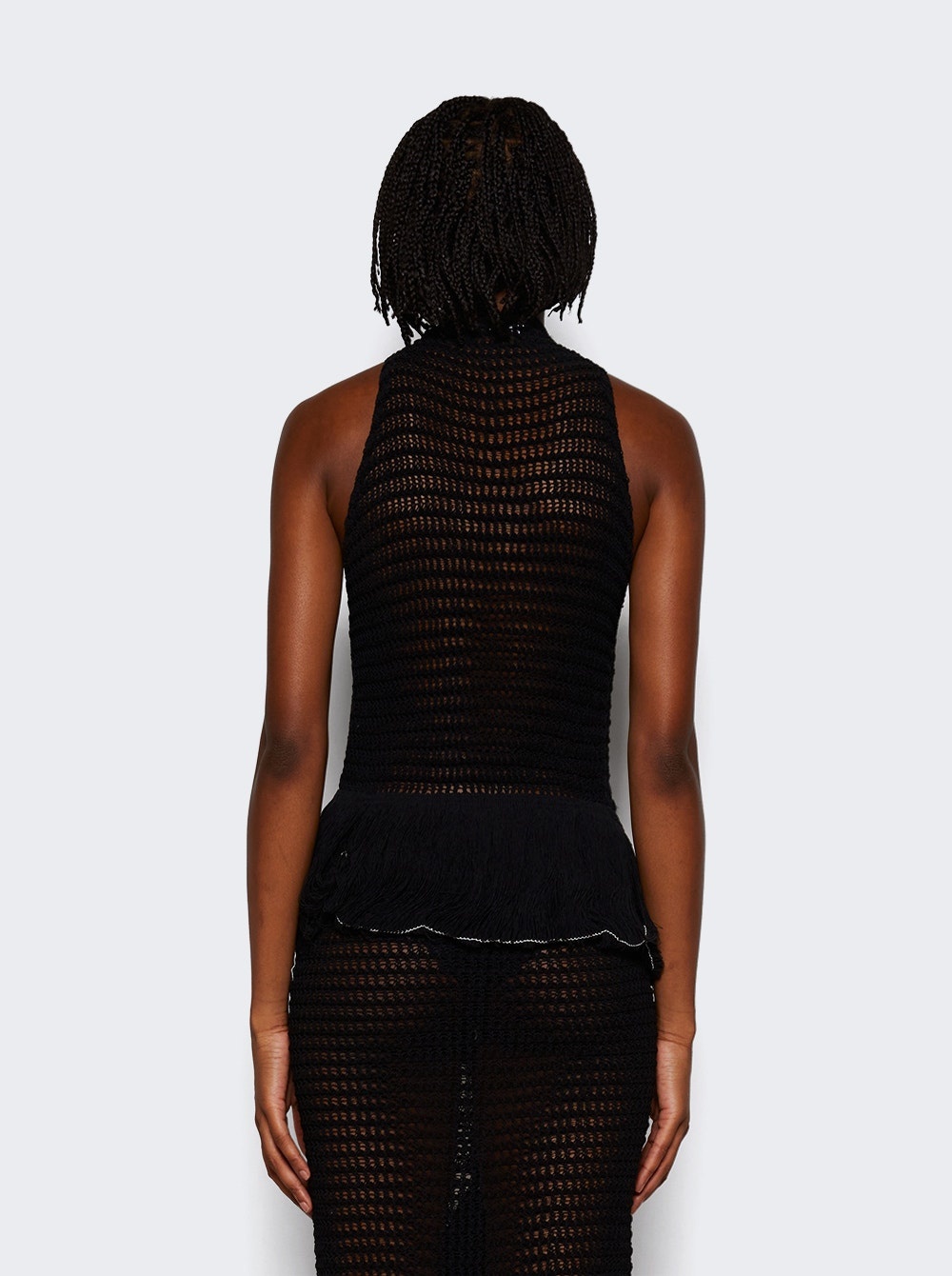 Sheer Fringe Top Black - 5