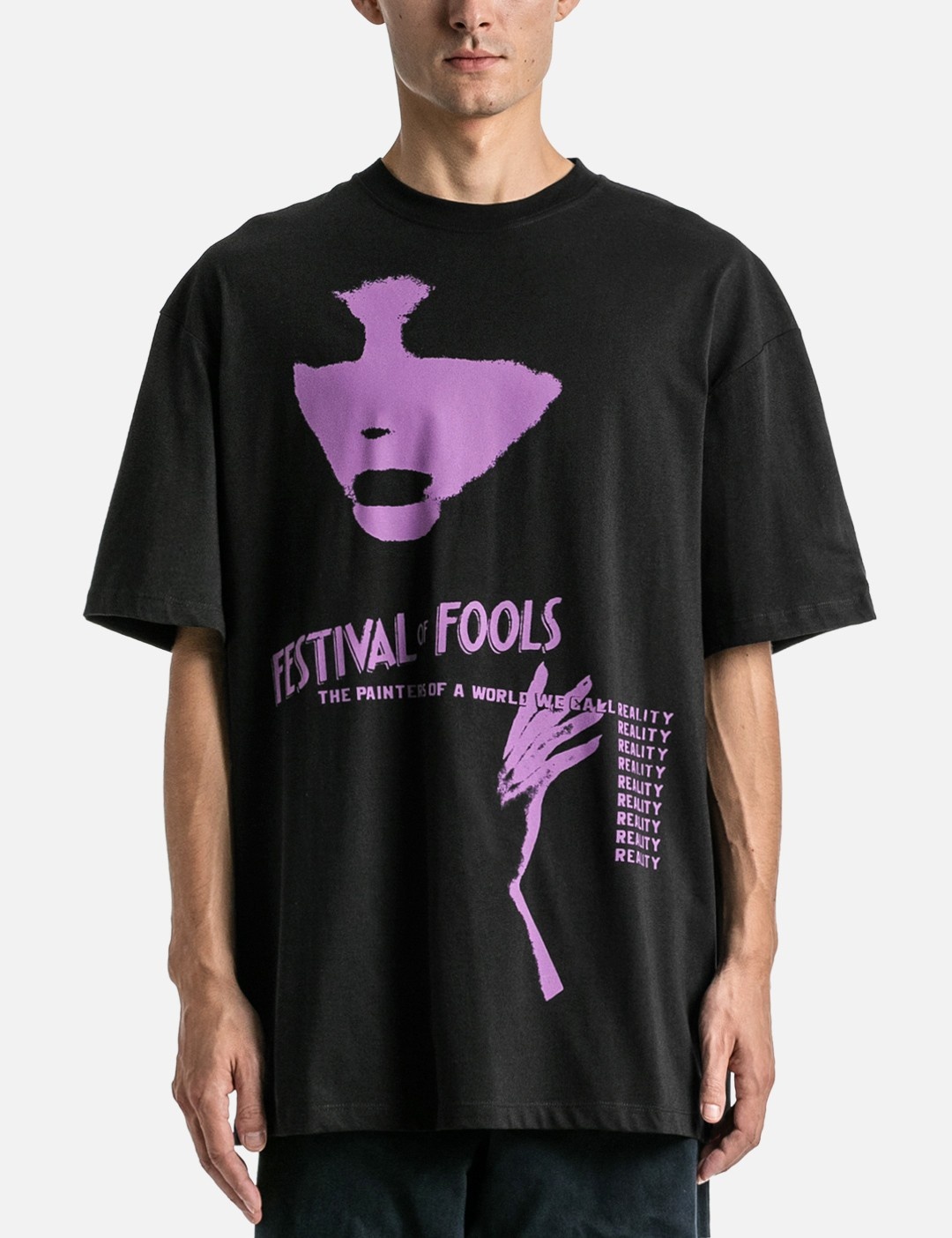 OVERSIZED T-SHIRT FESTIVAL FOOLS PRINT ON FRONT - 3
