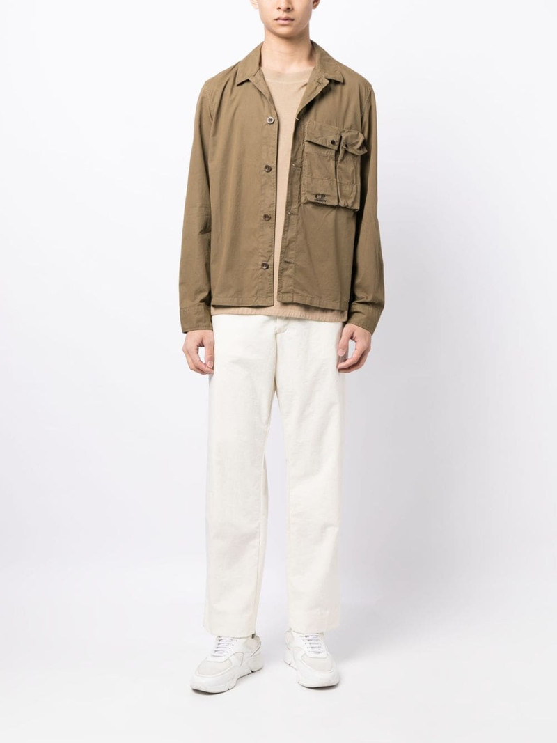 C.P. Company logo-embroidered cotton shirt outlook