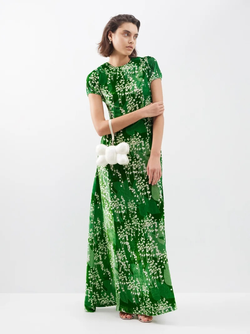 Roxy floral-print velvet maxi dress 3