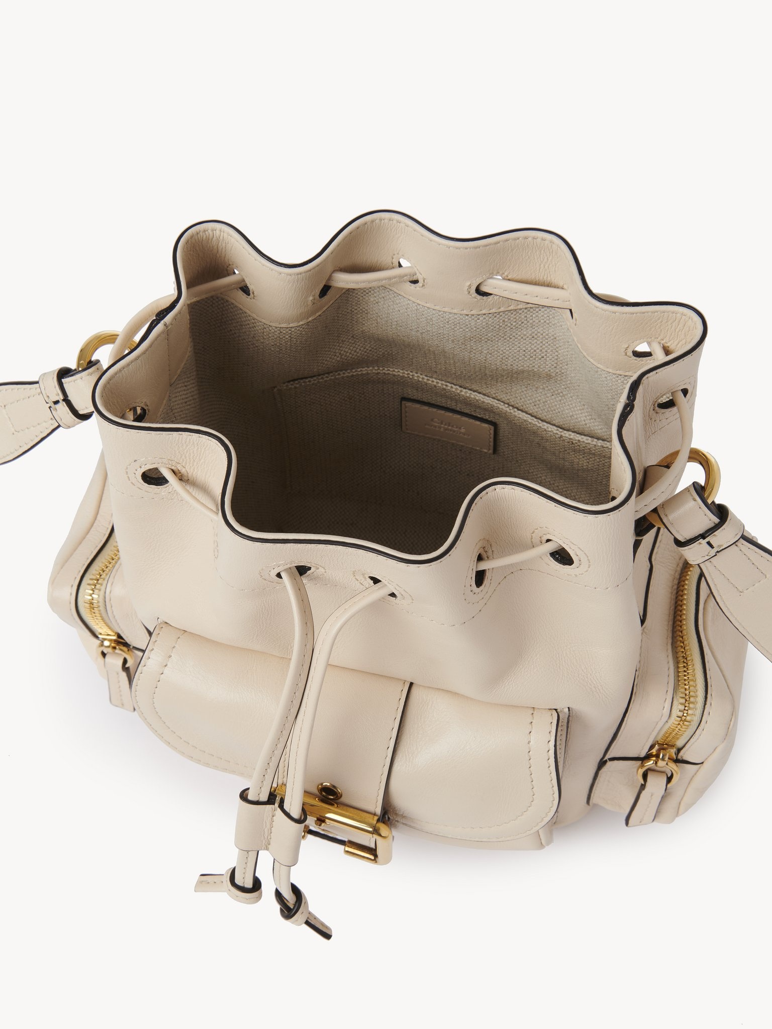 CAMERA BUCKET BAG IN SHINY LEATHER - 5