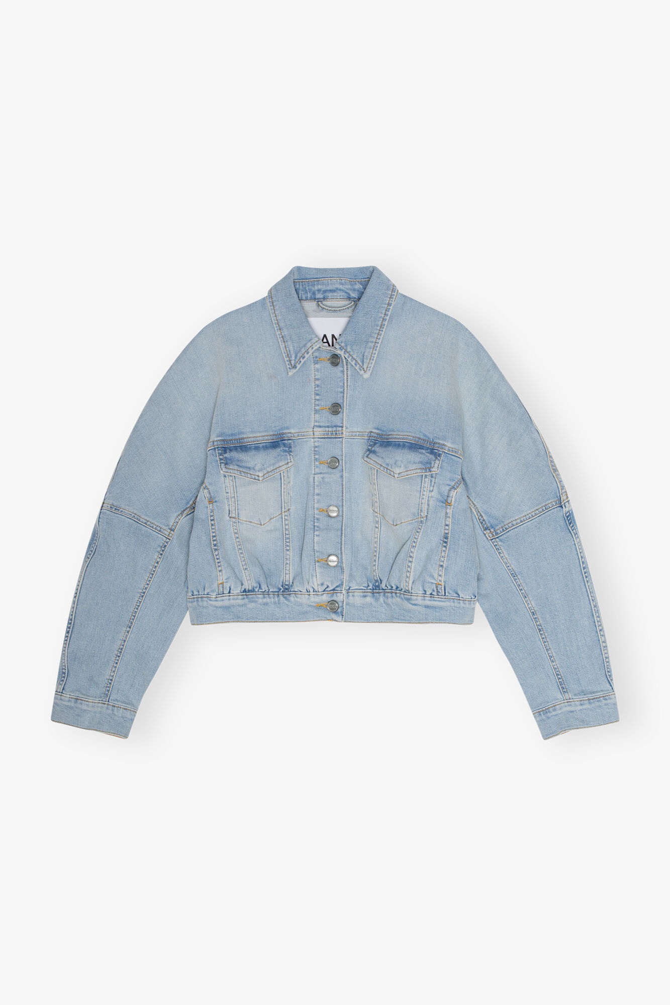 LIGHT BLUE DENIM BOMBER JACKET - 1