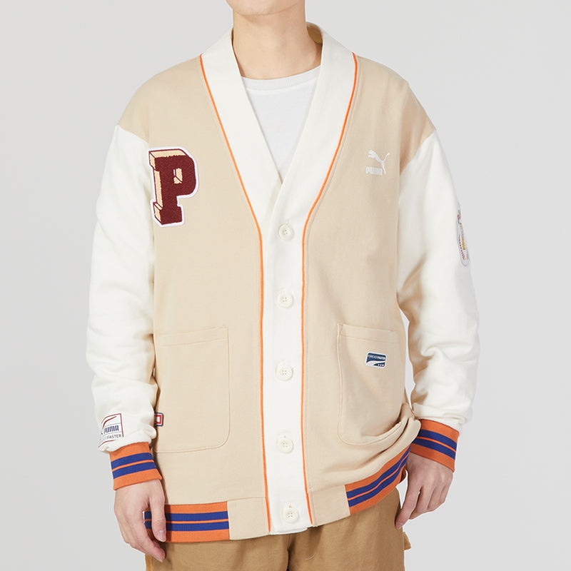 PUMA Team Badge V-neck Jacket 'Beige' 677374-67 - 3