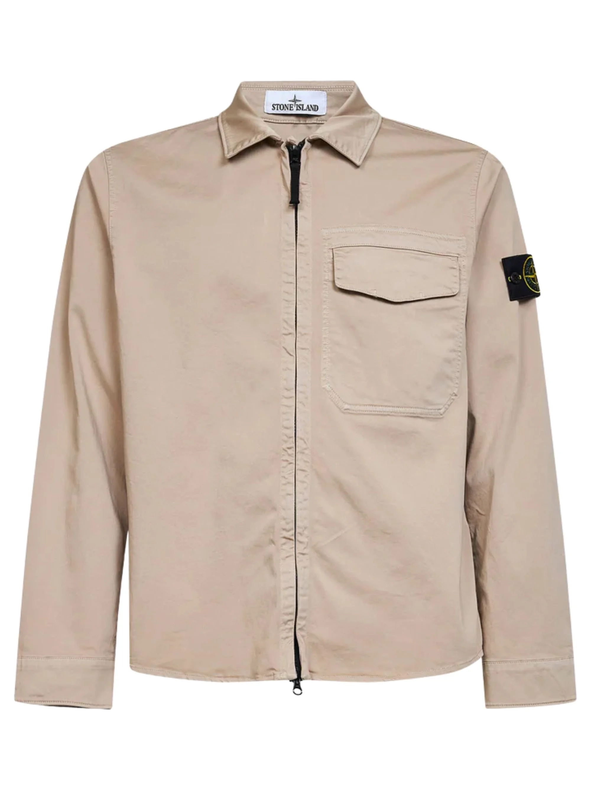 Stretch organic cotton satin overshirt - 1