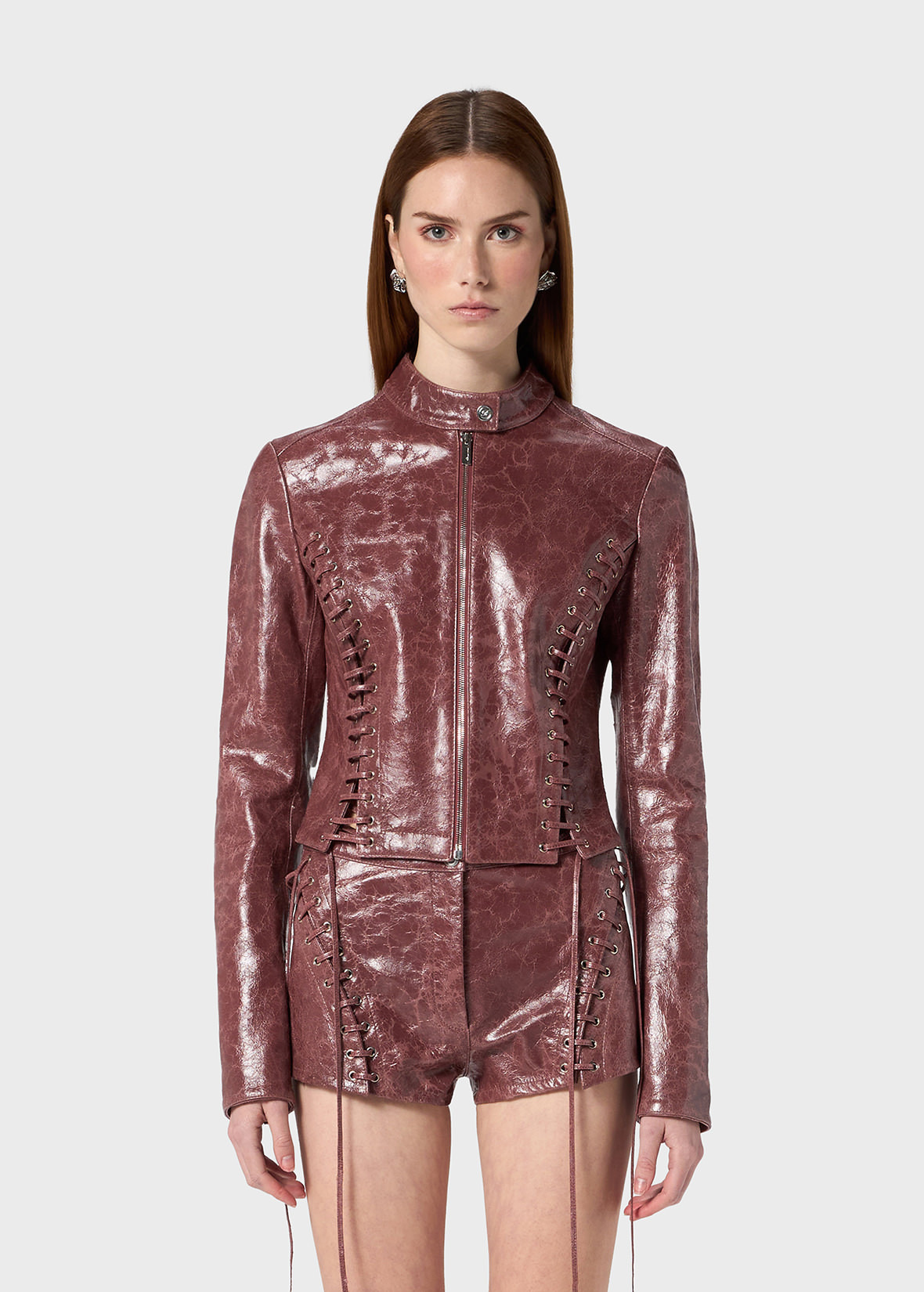JACKET IN CRACKLE-EFFECT LEATHER - 3