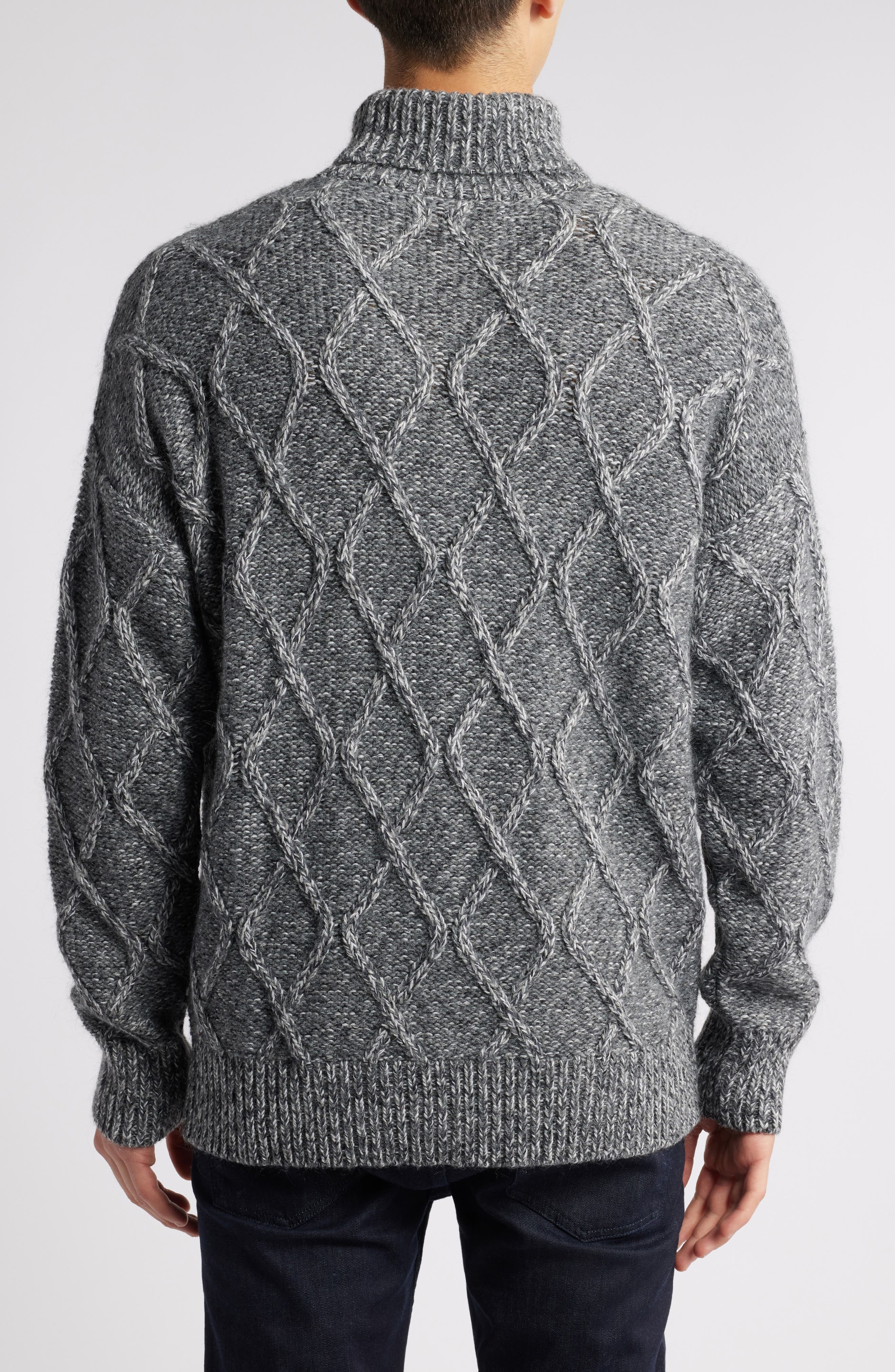 BOSS Estupendo Diamond Stitch Sweater in Medium Grey at Nordstrom - 2