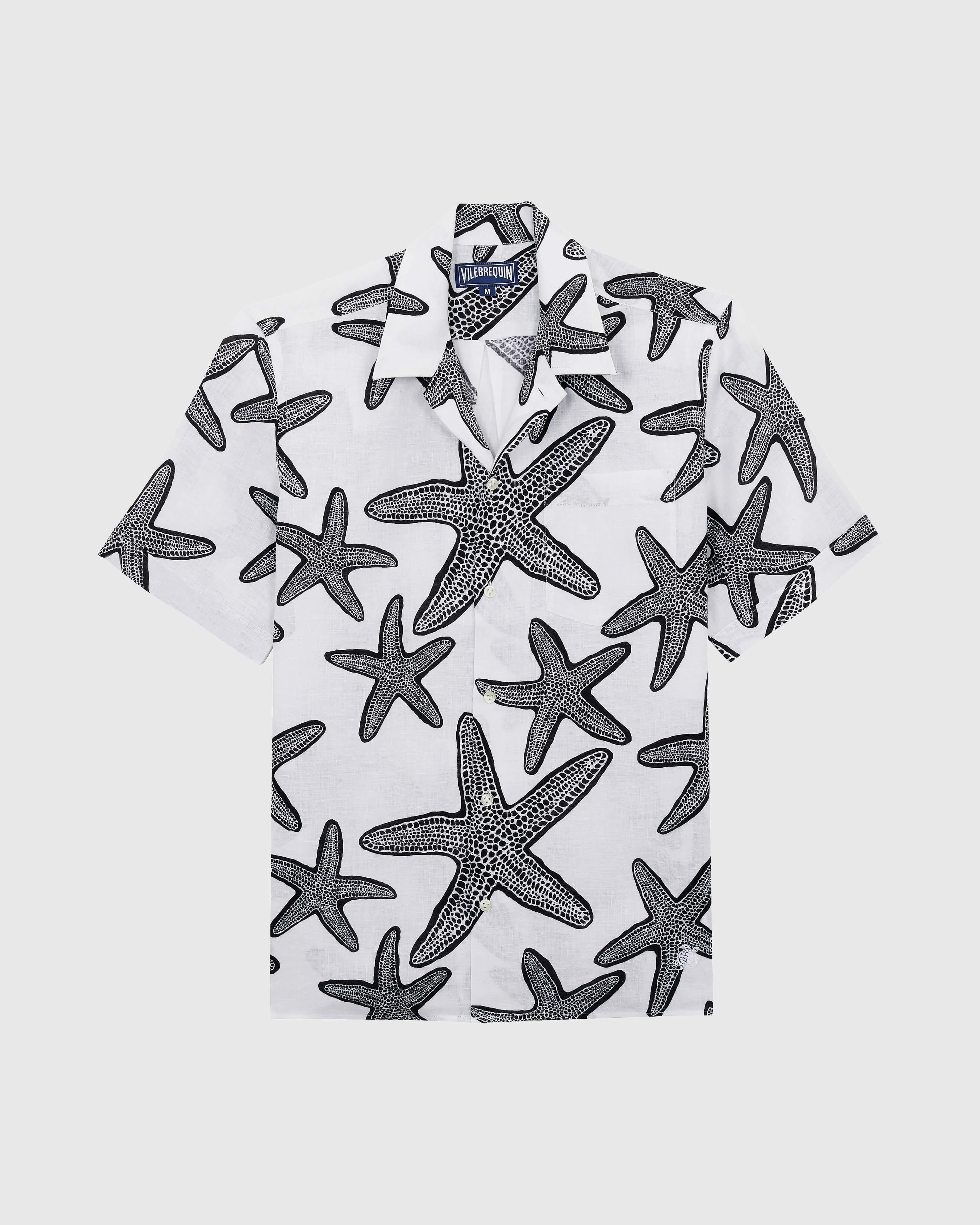 Men Linen Bowling Shirt Starlettes - 1