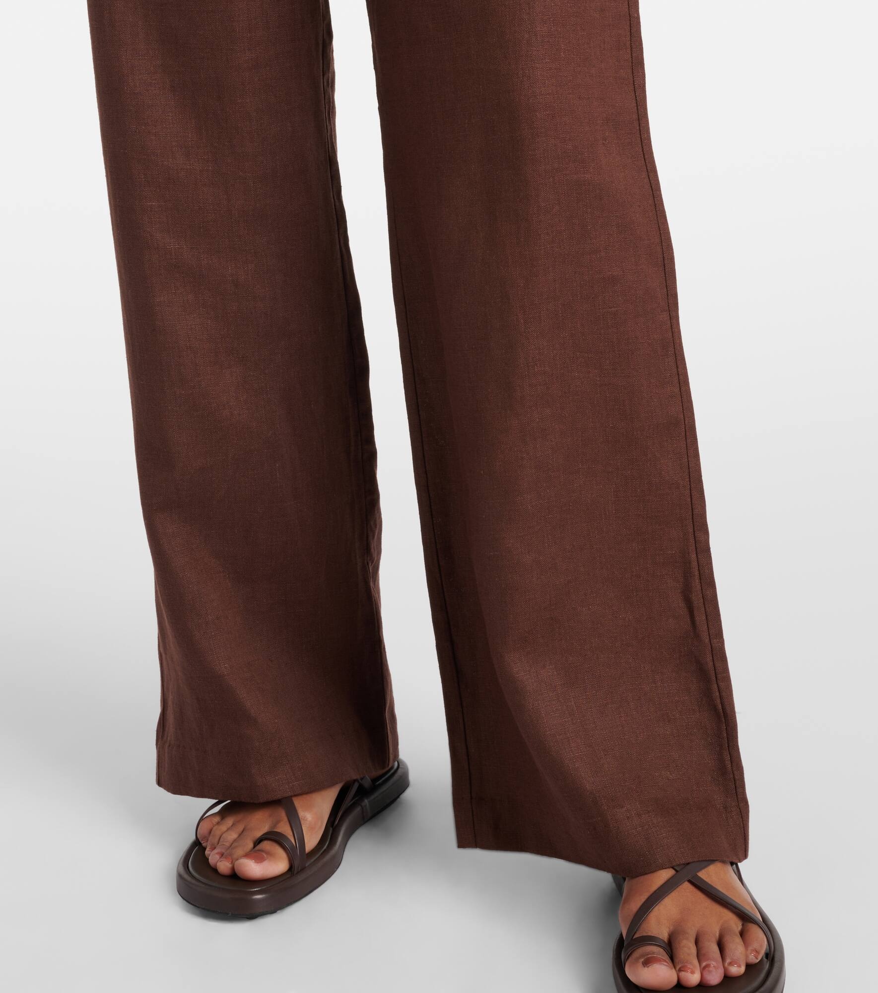 Ilride high-rise linen straight pants - 5