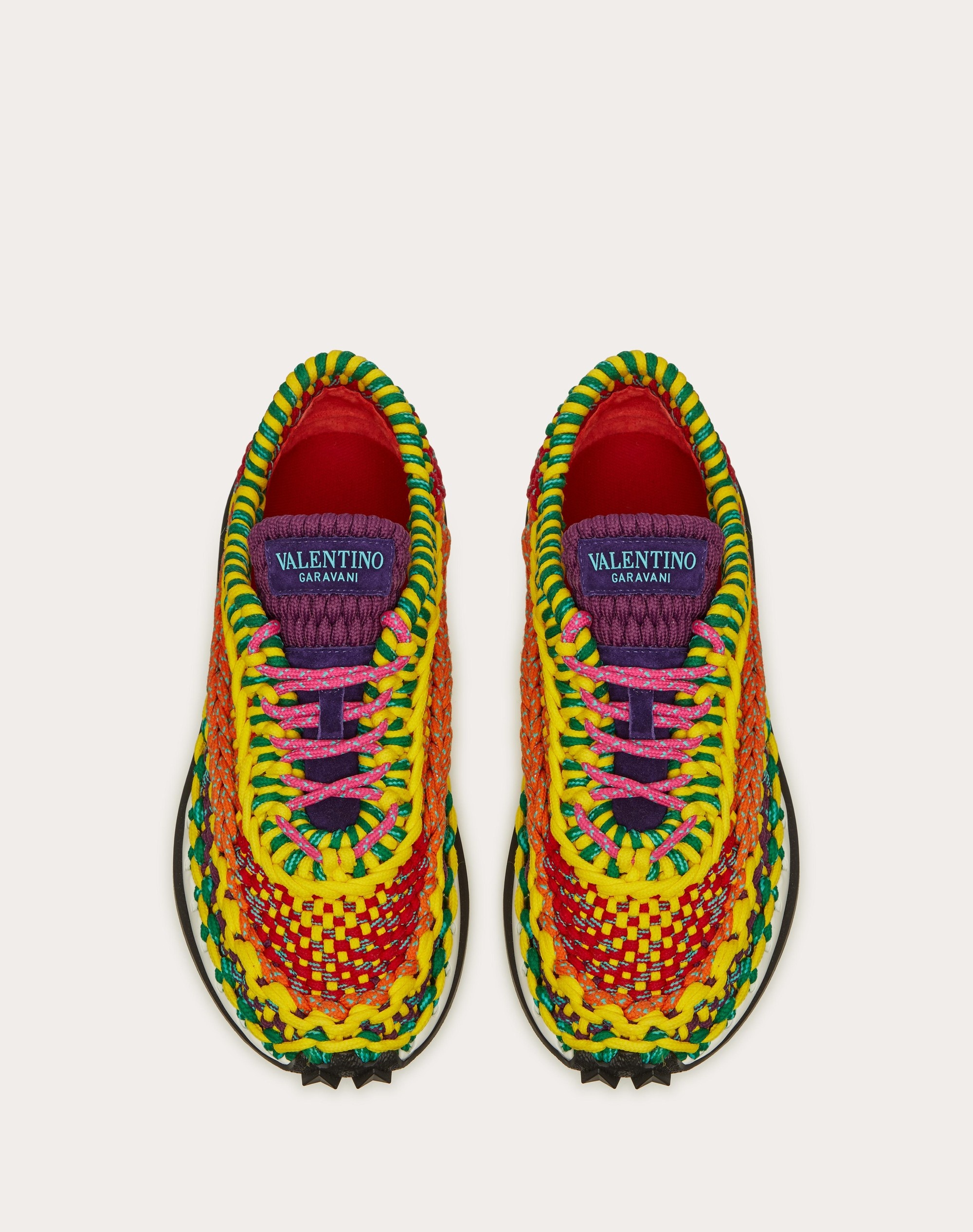 VALENTINO GARAVANI CROCHET SNEAKER IN FABRIC - 4