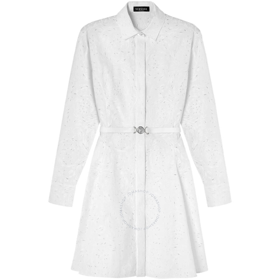 Versace Barocco-Embroidered Cotton Shirtdress - 5