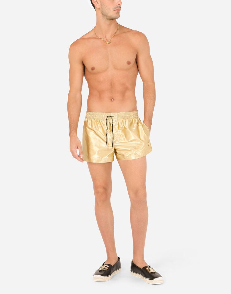 Short swim trunks with metal DG logo - 2