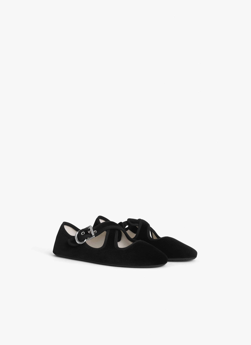 Alaïa CRISS CROSS BALLET FLATS IN VELVET outlook