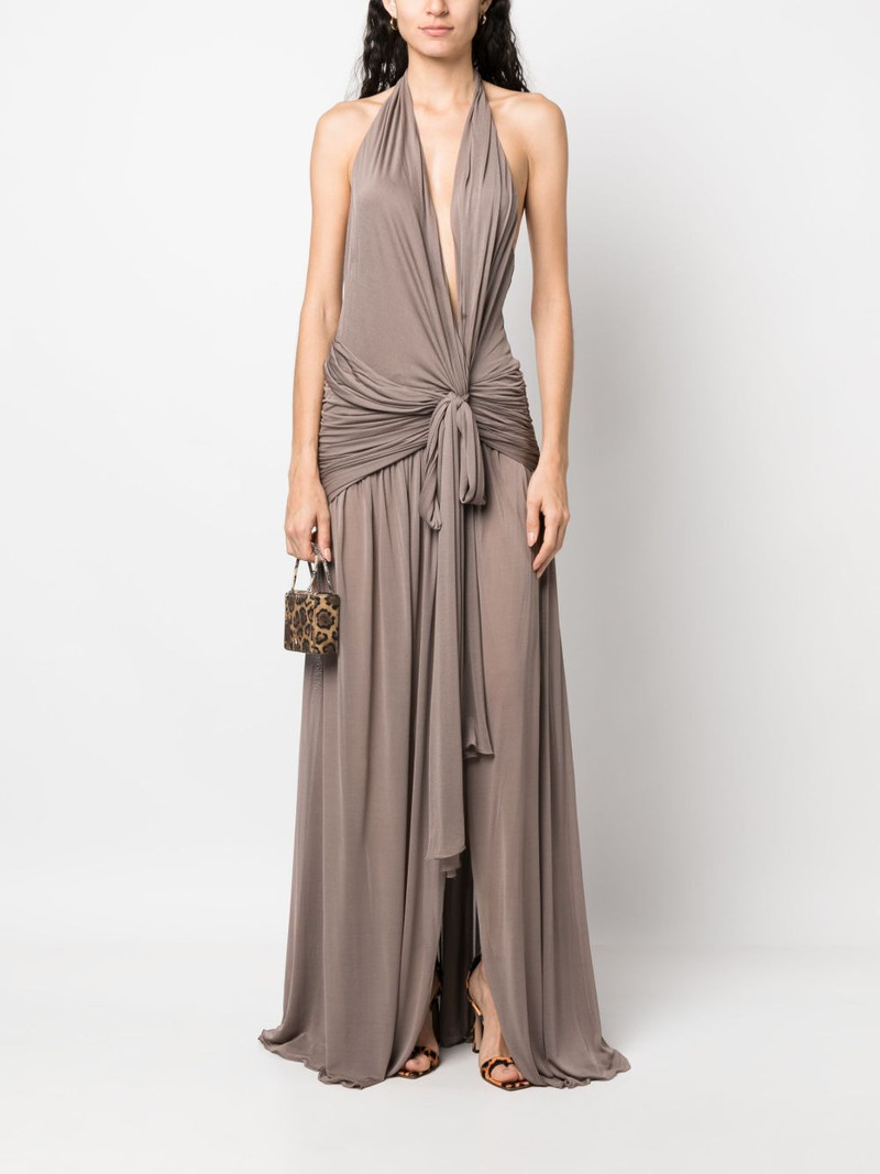 Blumarine halterneck backless gown outlook