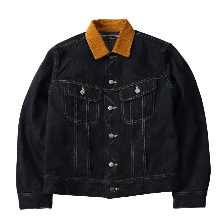 FN-OJ-D102 14.5oz Left-Hand Twill Zimbabwe Cotton Denim Blanket Jacket Blue - 1