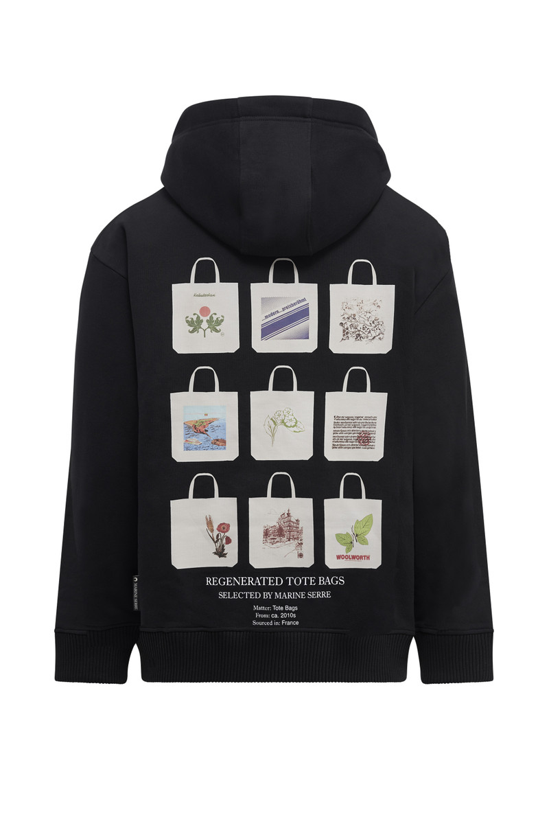 Marine Serre Tote bag logo print organic fleece hoodie outlook