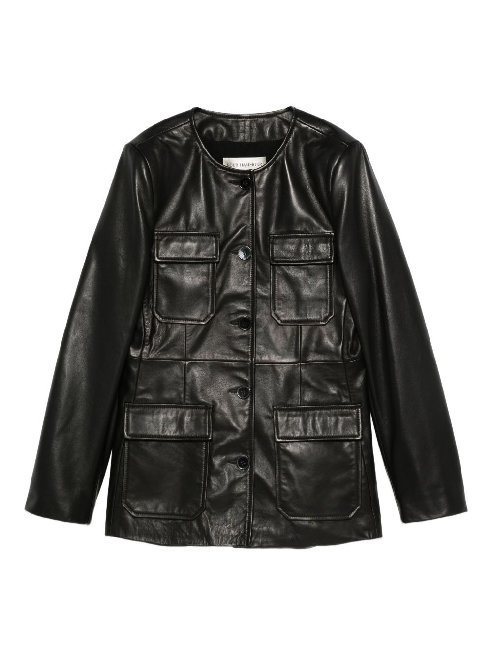 leather blazer - 1