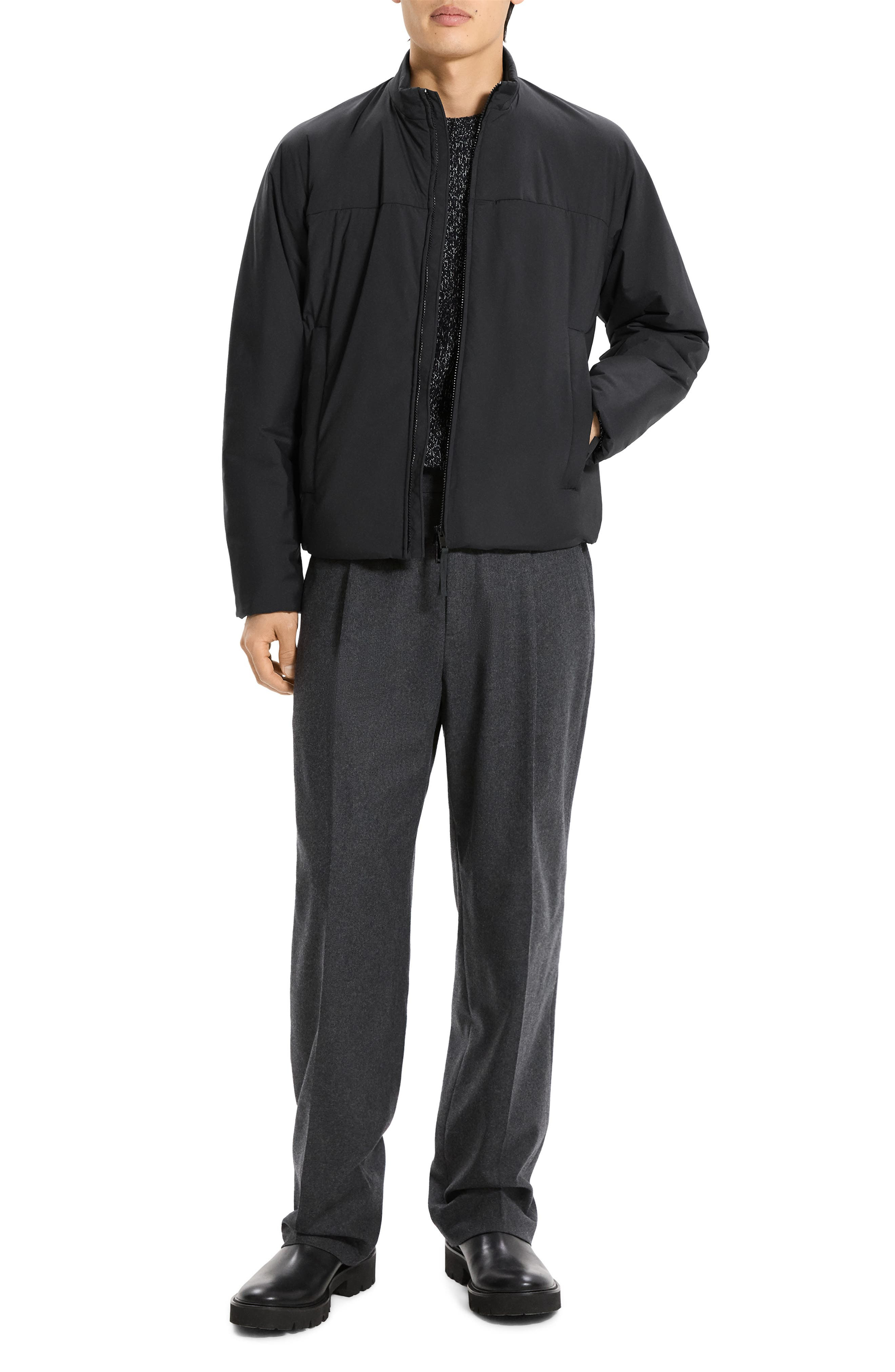 Theory Lightweight Zip-Up Jacket in Black at Nordstrom - 6