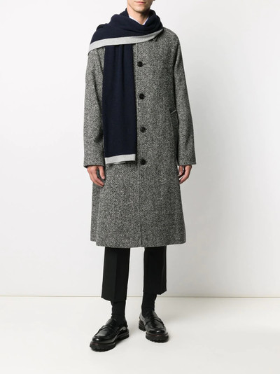 AMI Paris mélange-effect single-breasted overcoat outlook