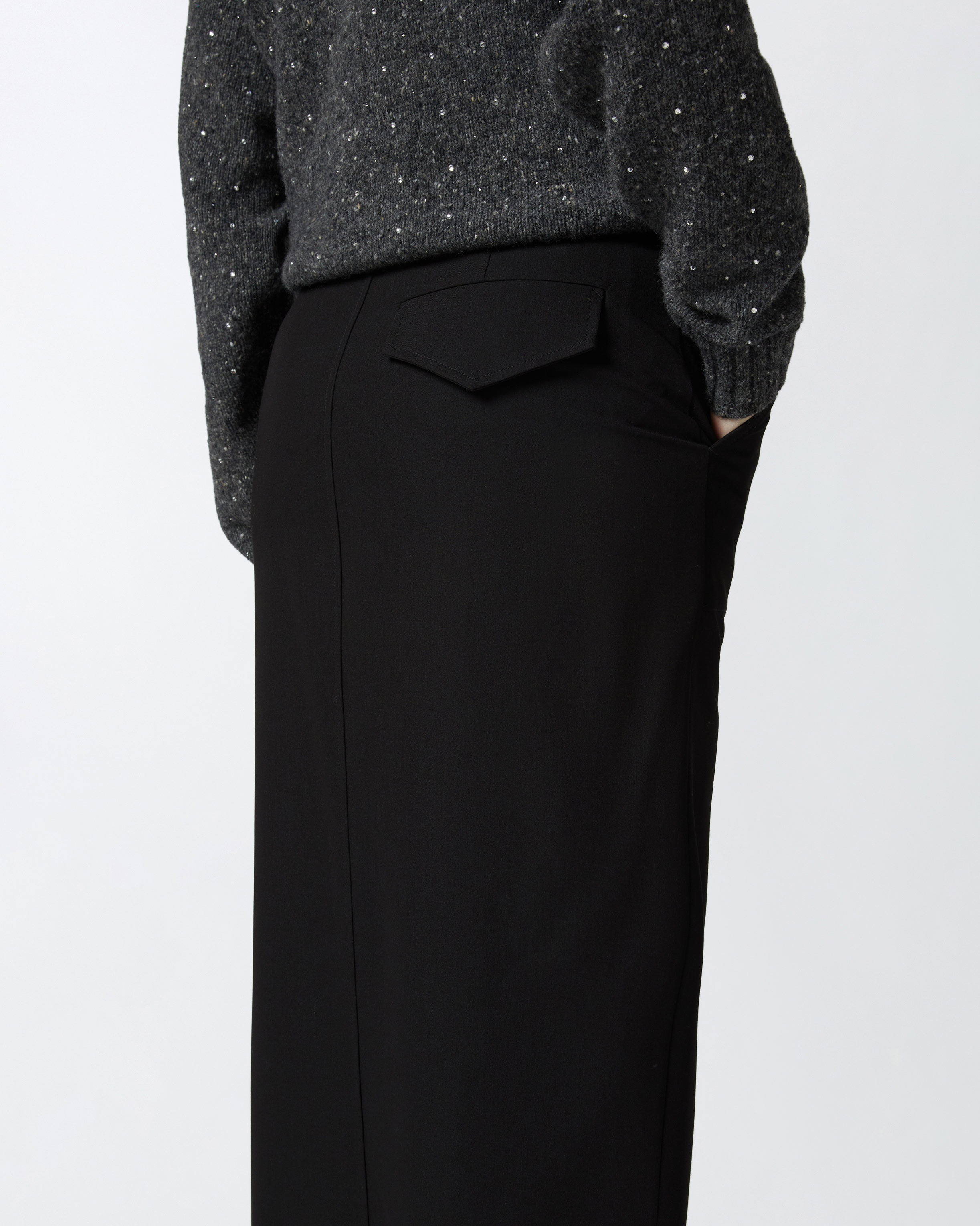 LONG UTILITY SKIRT IN FLUID FABRIC - 5