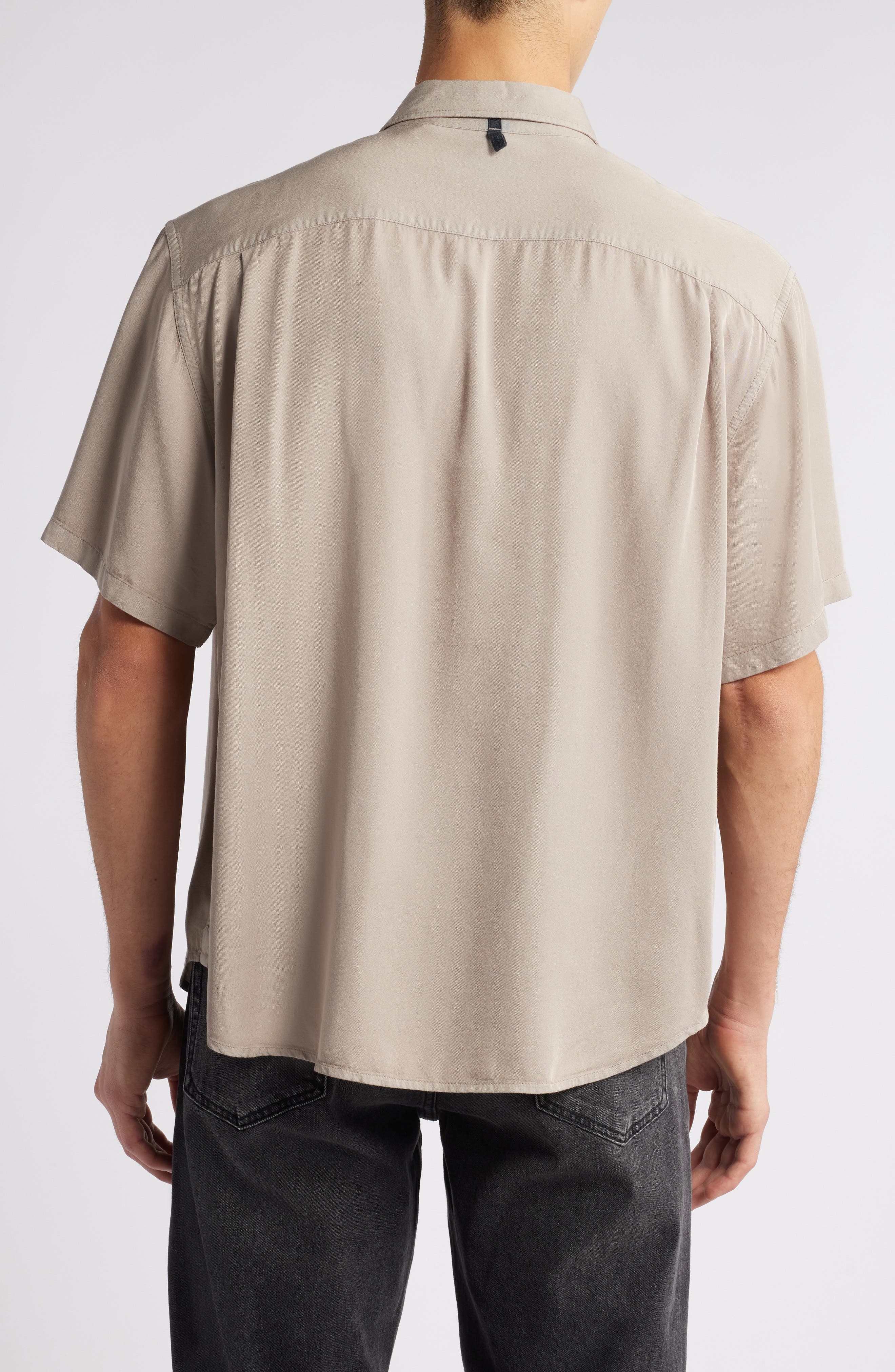 rag & bone Matthew Short Sleeve Button-Up Shirt in Elephant Grey at Nordstrom - 3