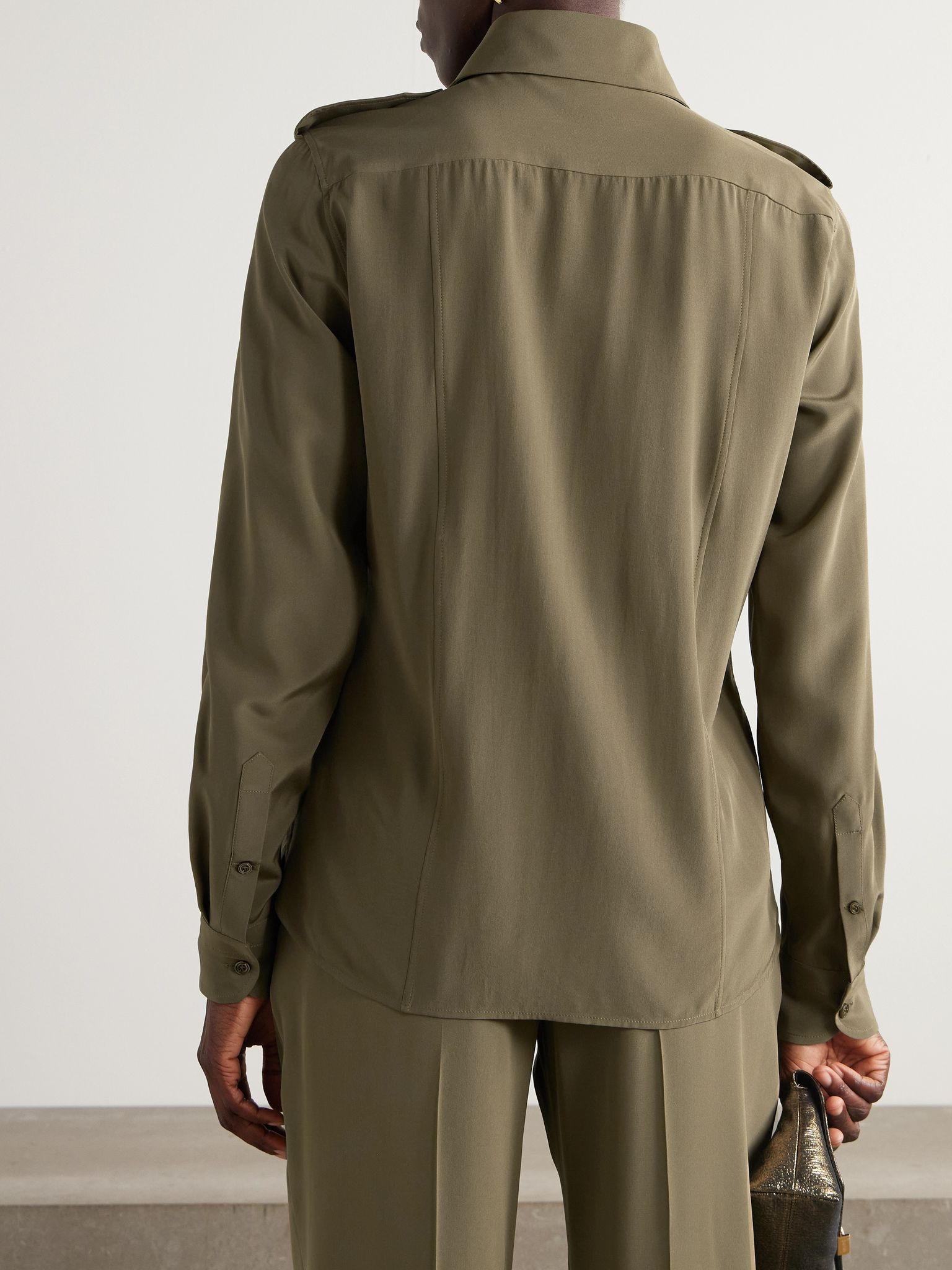 Silk crepe de chine shirt Green - 4