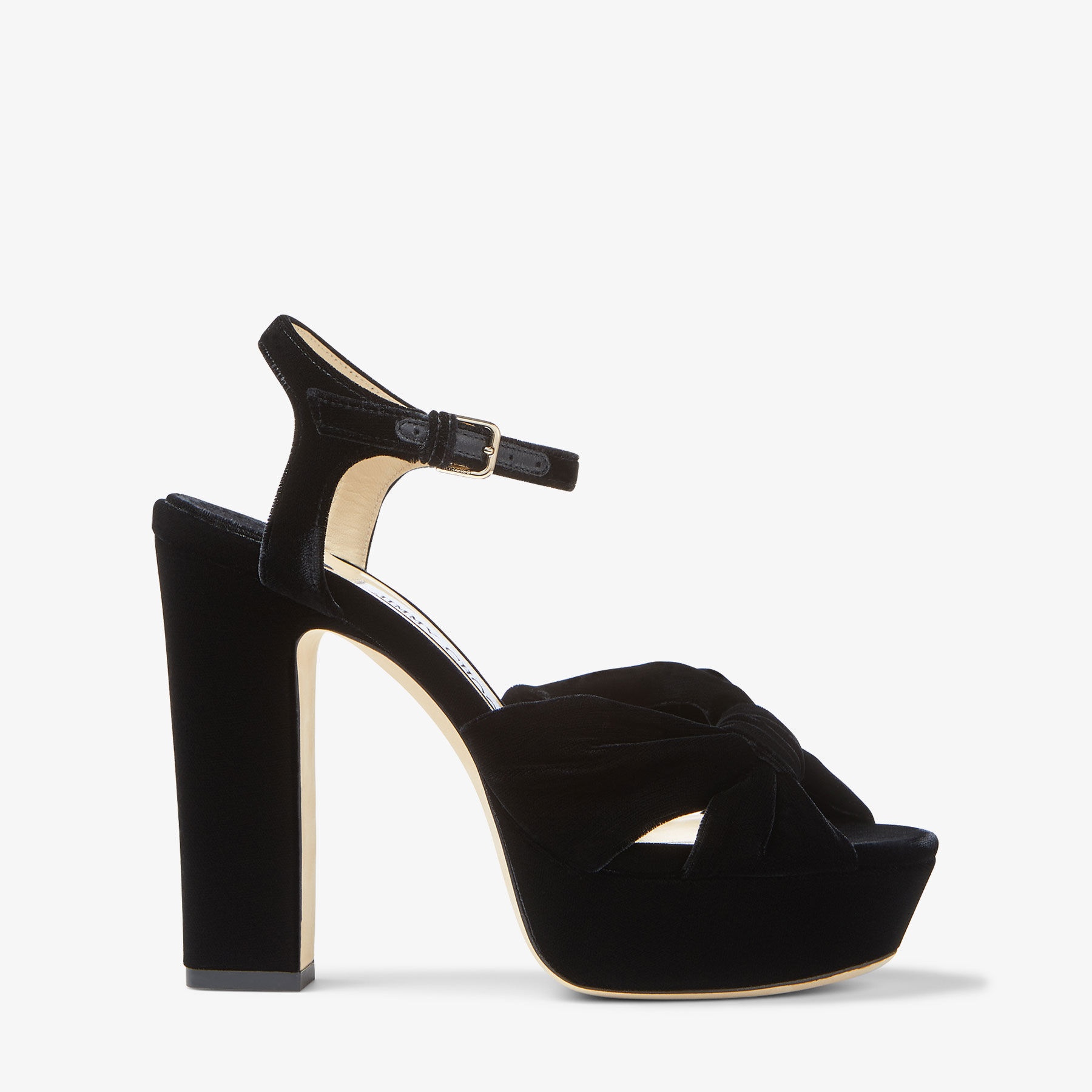 Heloise 120
Black Velvet Platform Sandals - 1