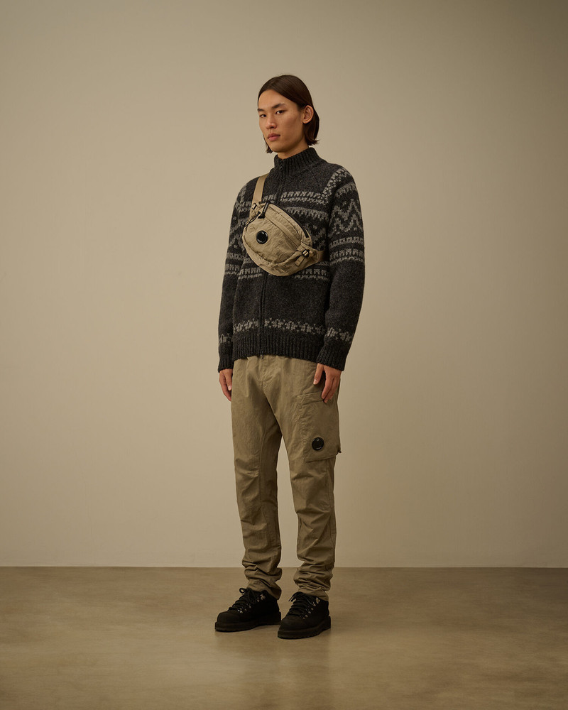 C.P. Company Jacquard Wool Logo Full Zip Cardigan outlook
