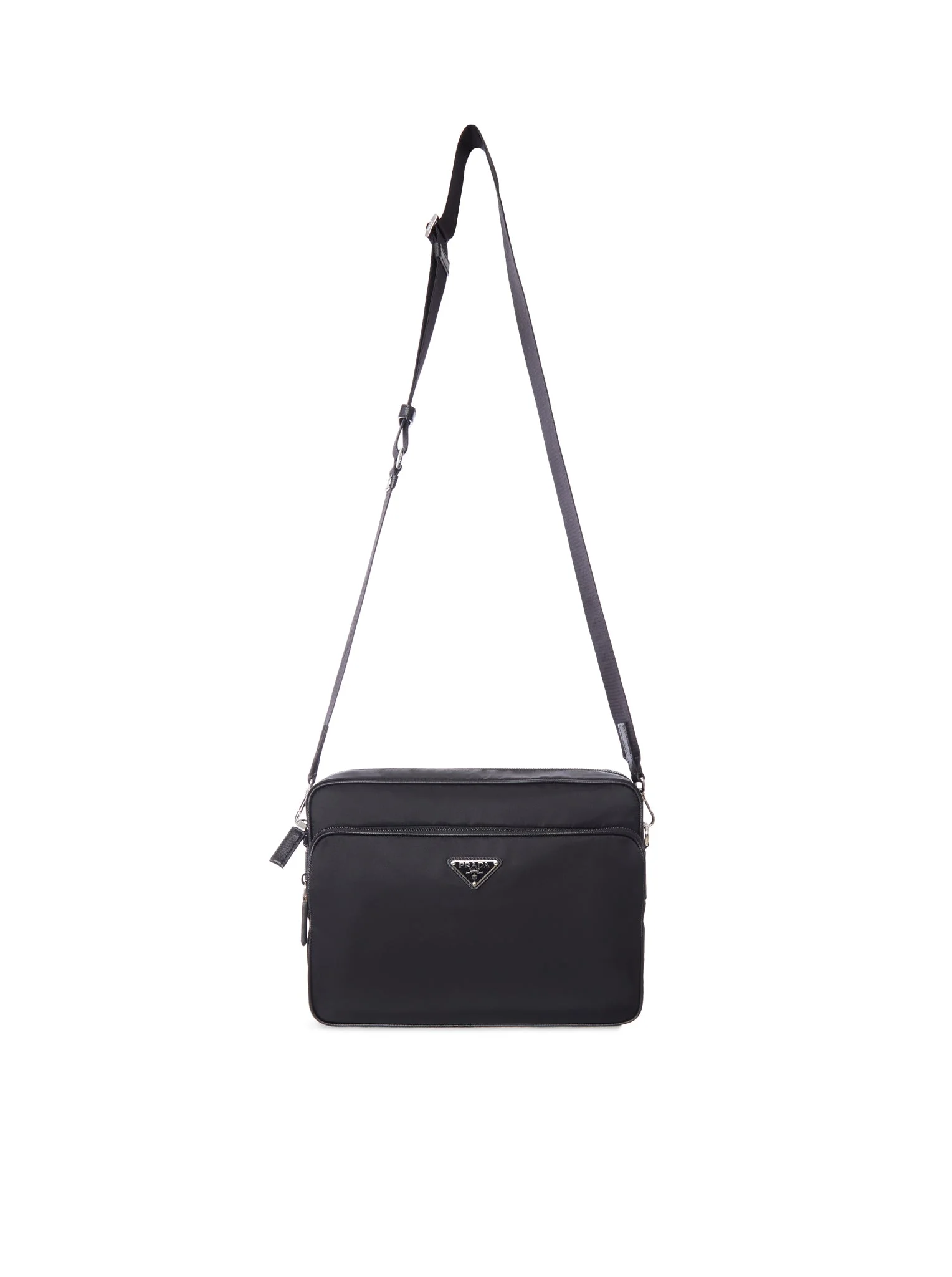 RE-NYLON AND LEATHER SHOULDER BAG - 1
