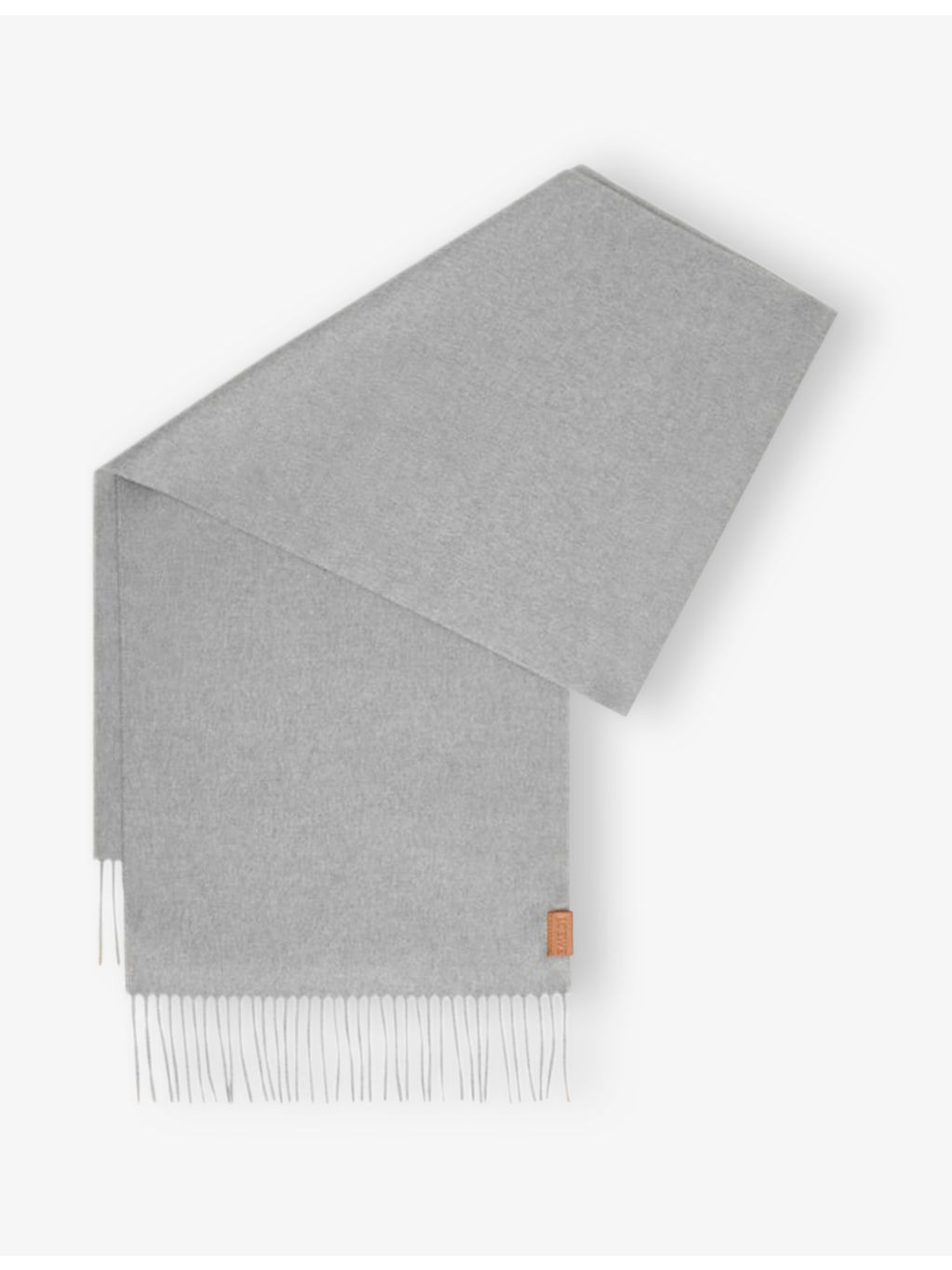 Logo-Patch Fringed Cashmere Scarf - 1