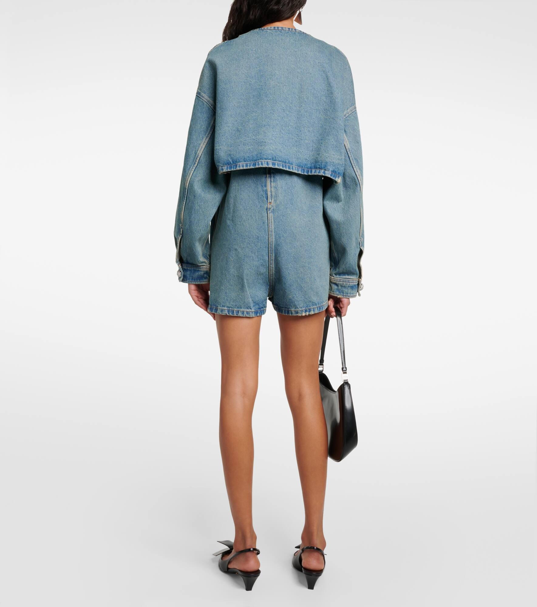 Cropped denim jacket - 3