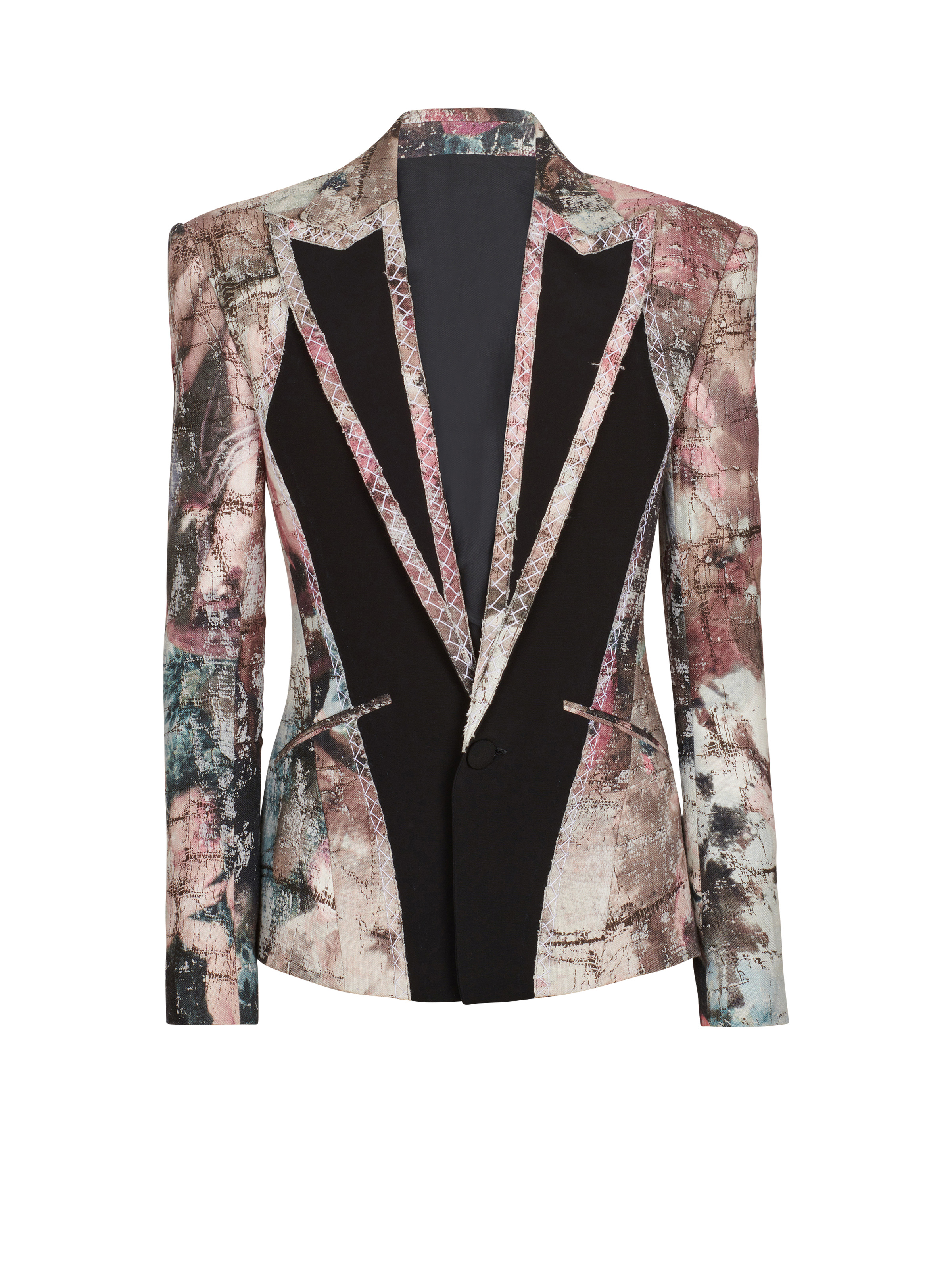 Pastel print cut-out jacket - 1