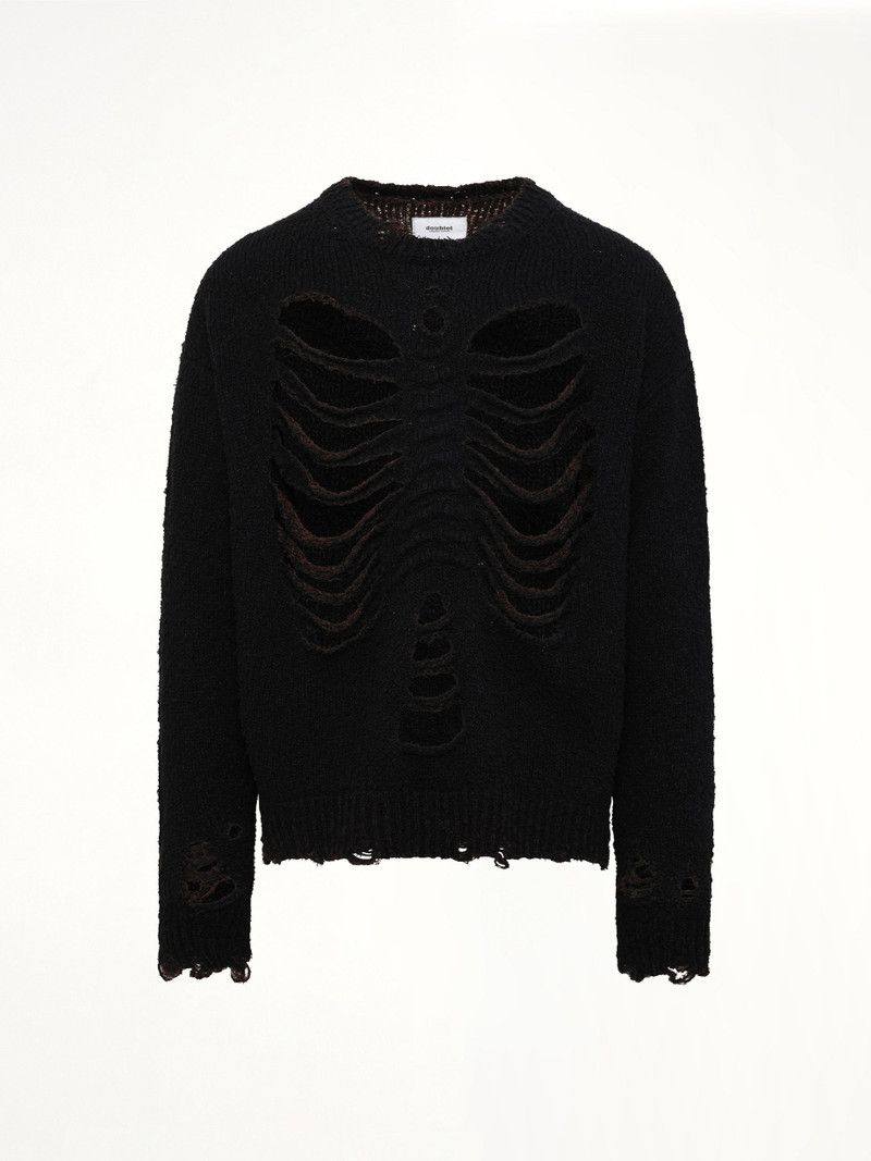 doublet Rib & Spine Knit Pullover in Black outlook