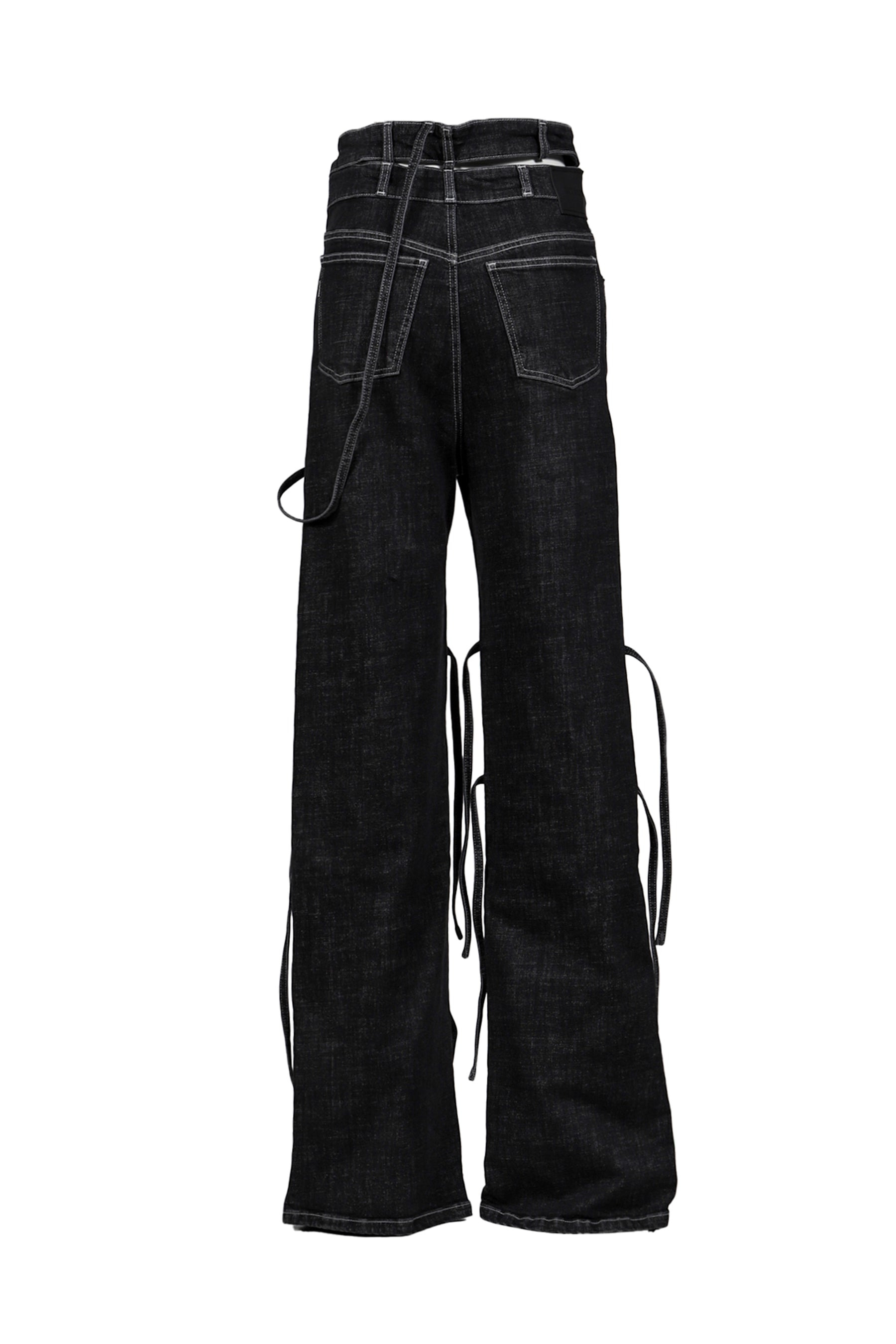 STRAPPY SIGNATURE WRAP JEANS / BLK - 6