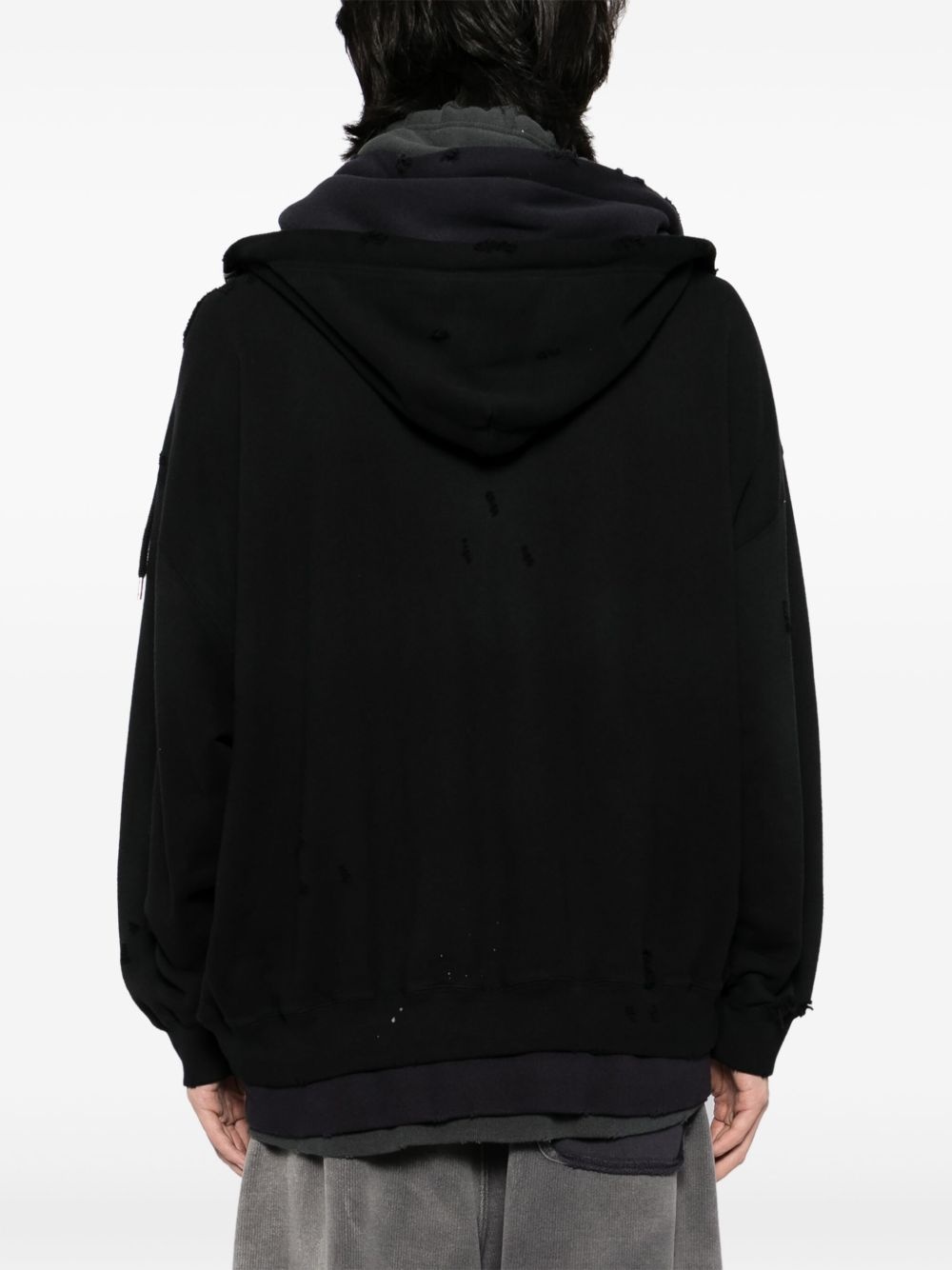 layered zip-up hoodie - 4