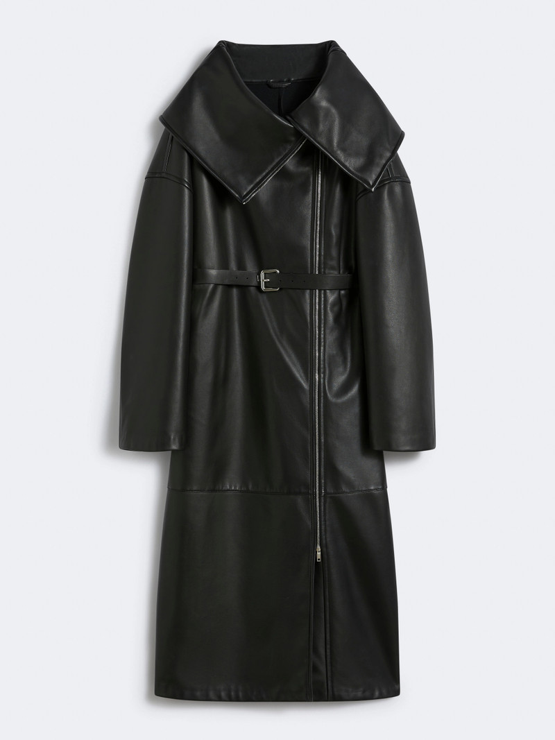 ABANO1234 Long leather coat - RUNWAY - BLACK 1