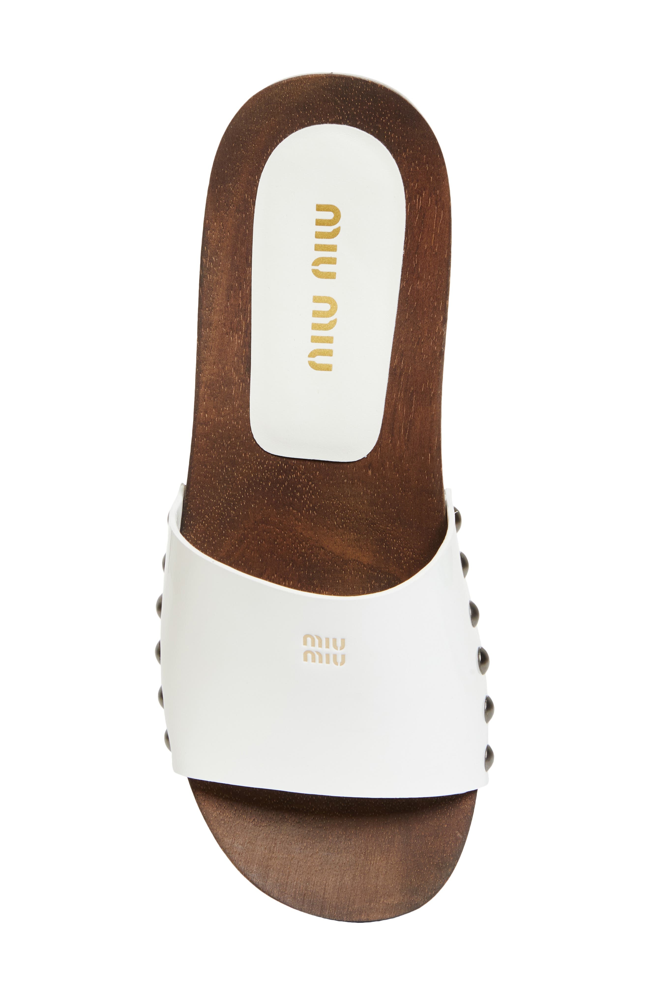 Miu Miu Clog Slide Sandal in Bianco at Nordstrom - 6