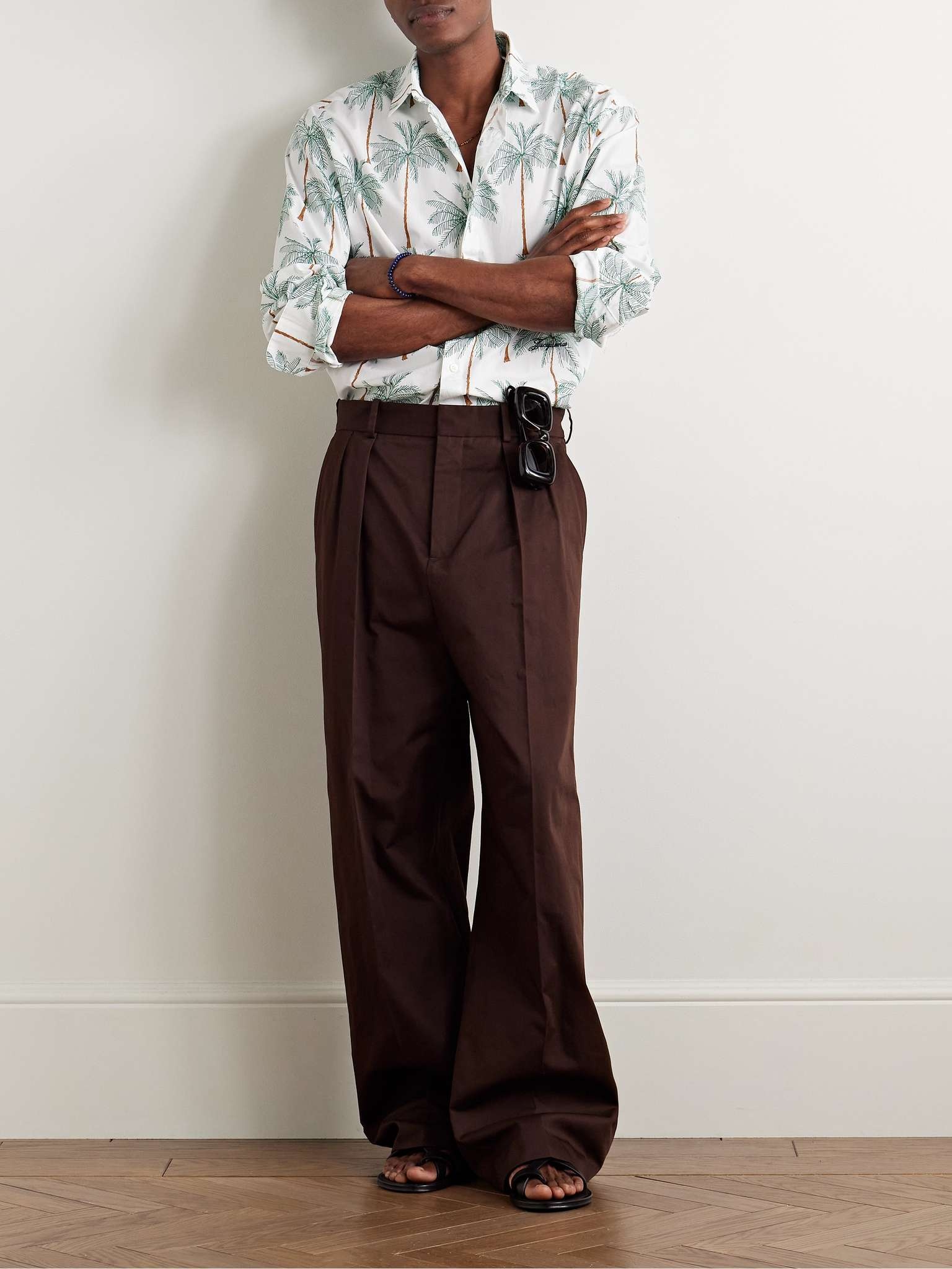 Simon Logo-Embroidered Printed Cotton-Poplin Shirt - 2