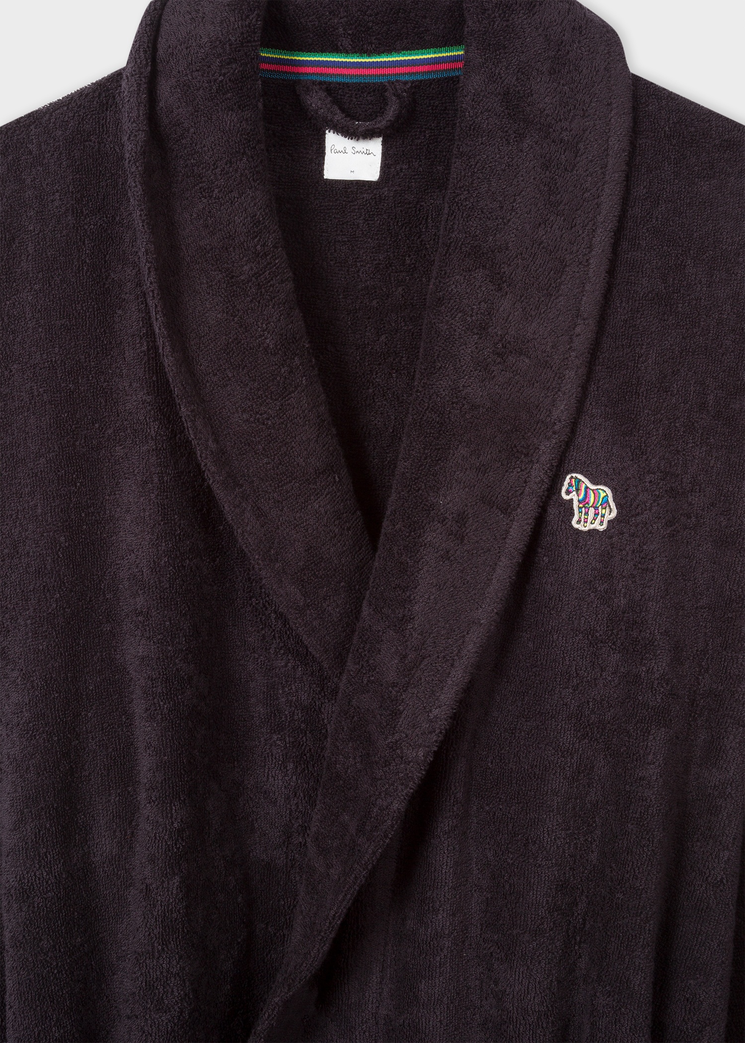 Black Zebra Towelling Dressing Gown - 3