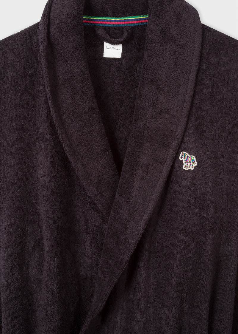 Black Zebra Towelling Dressing Gown 3