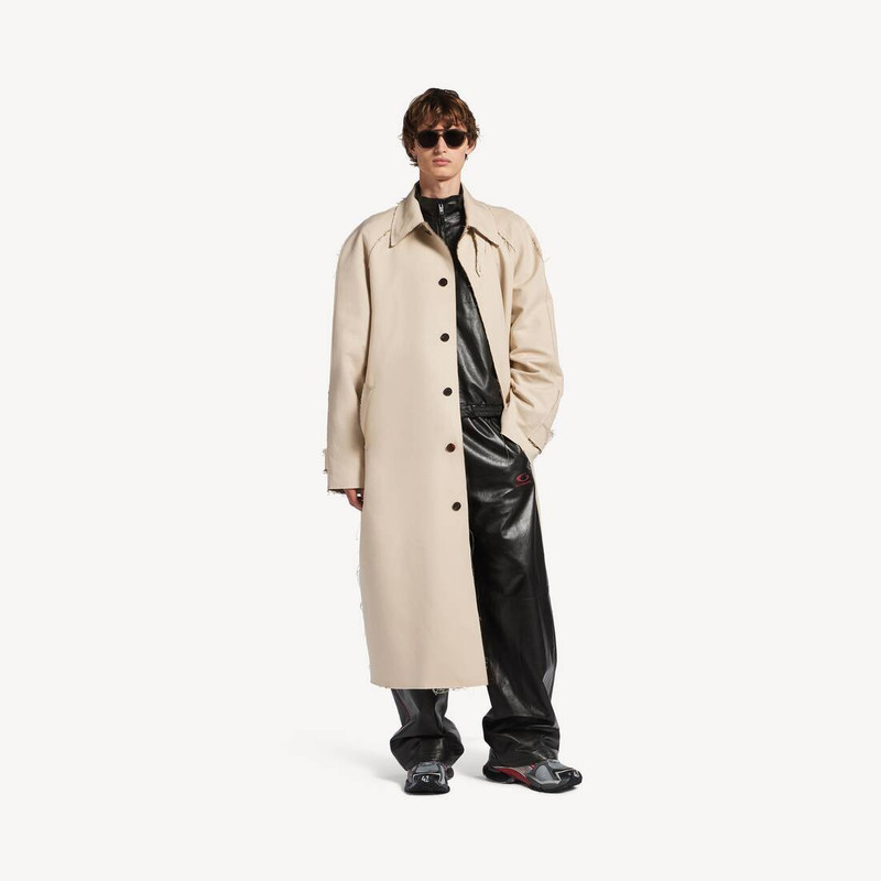BALENCIAGA Men's Raw Edge Carcoat in Beige outlook