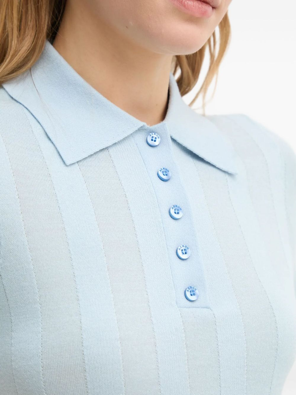 ribbed polo top - 4