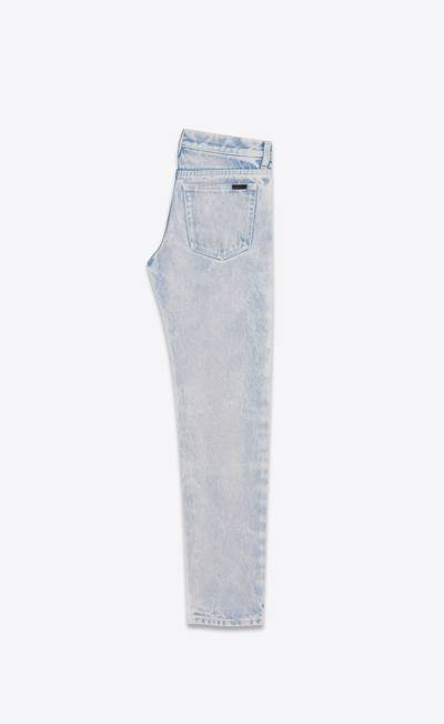 SAINT LAURENT low-waist jeans in blue marble pink denim outlook