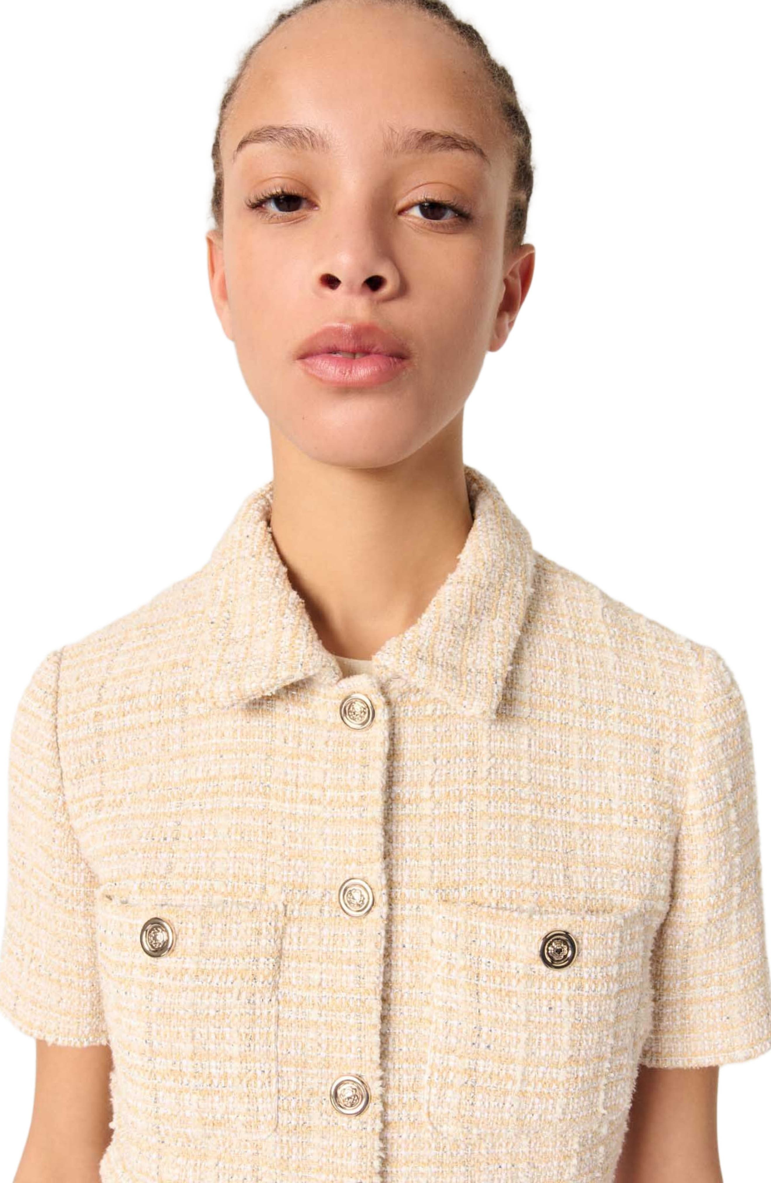 maje Short tweed jacket in Beige at Nordstrom - 7