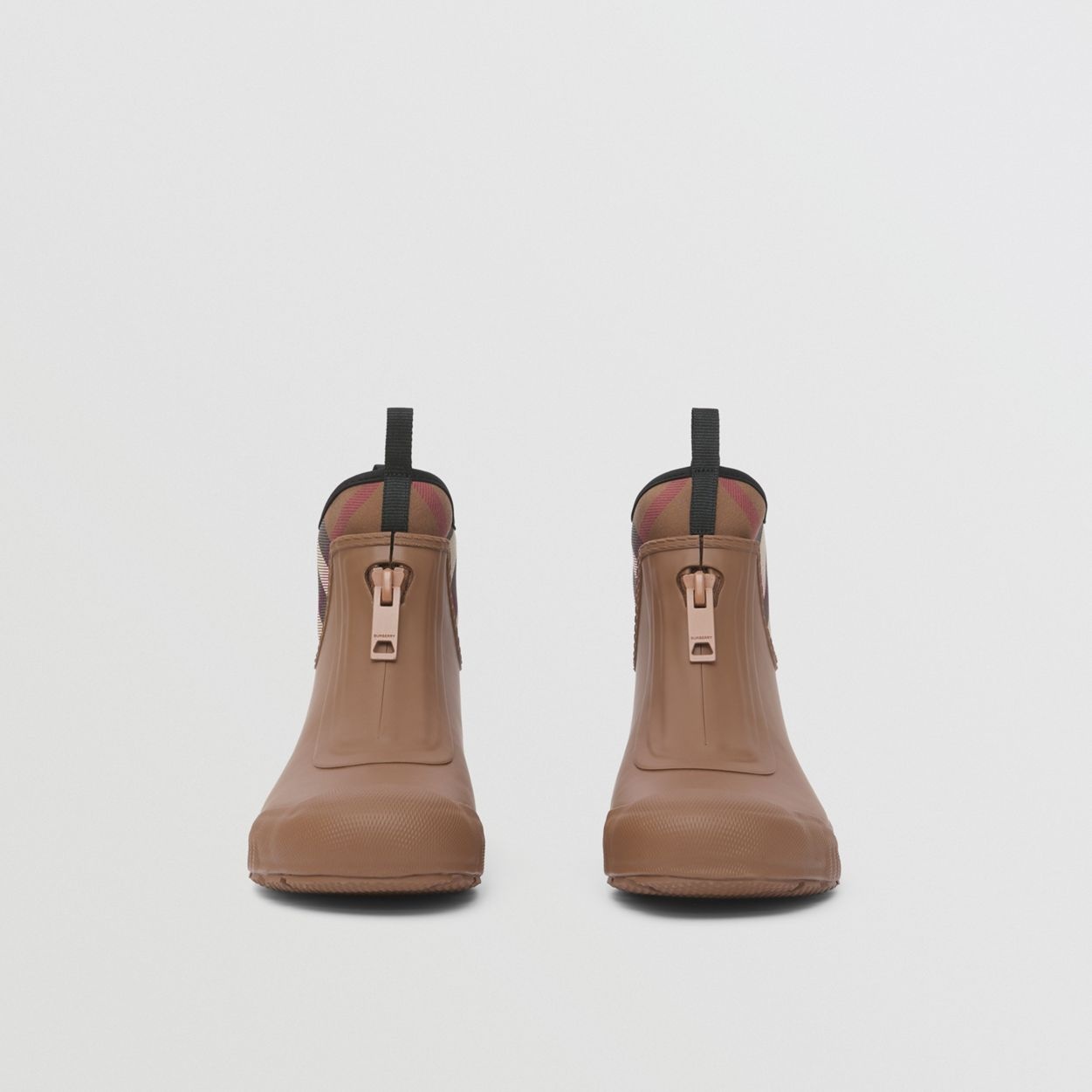 Check Neoprene and Rubber Rain Boots - 4