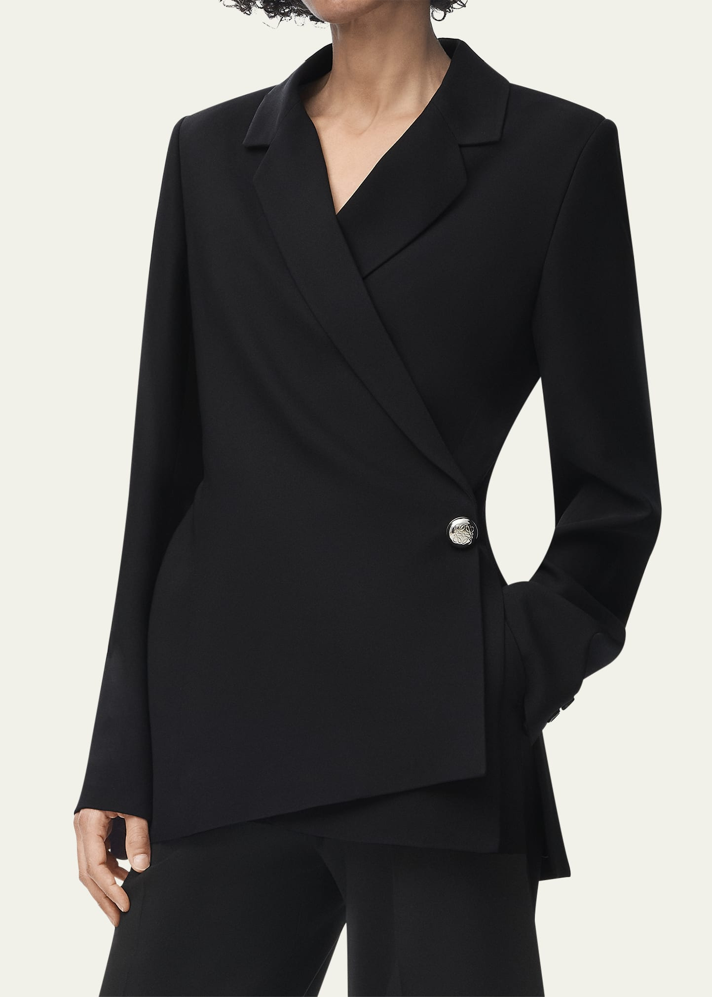 Pebble Single-Breasted Wrap Blazer - 4