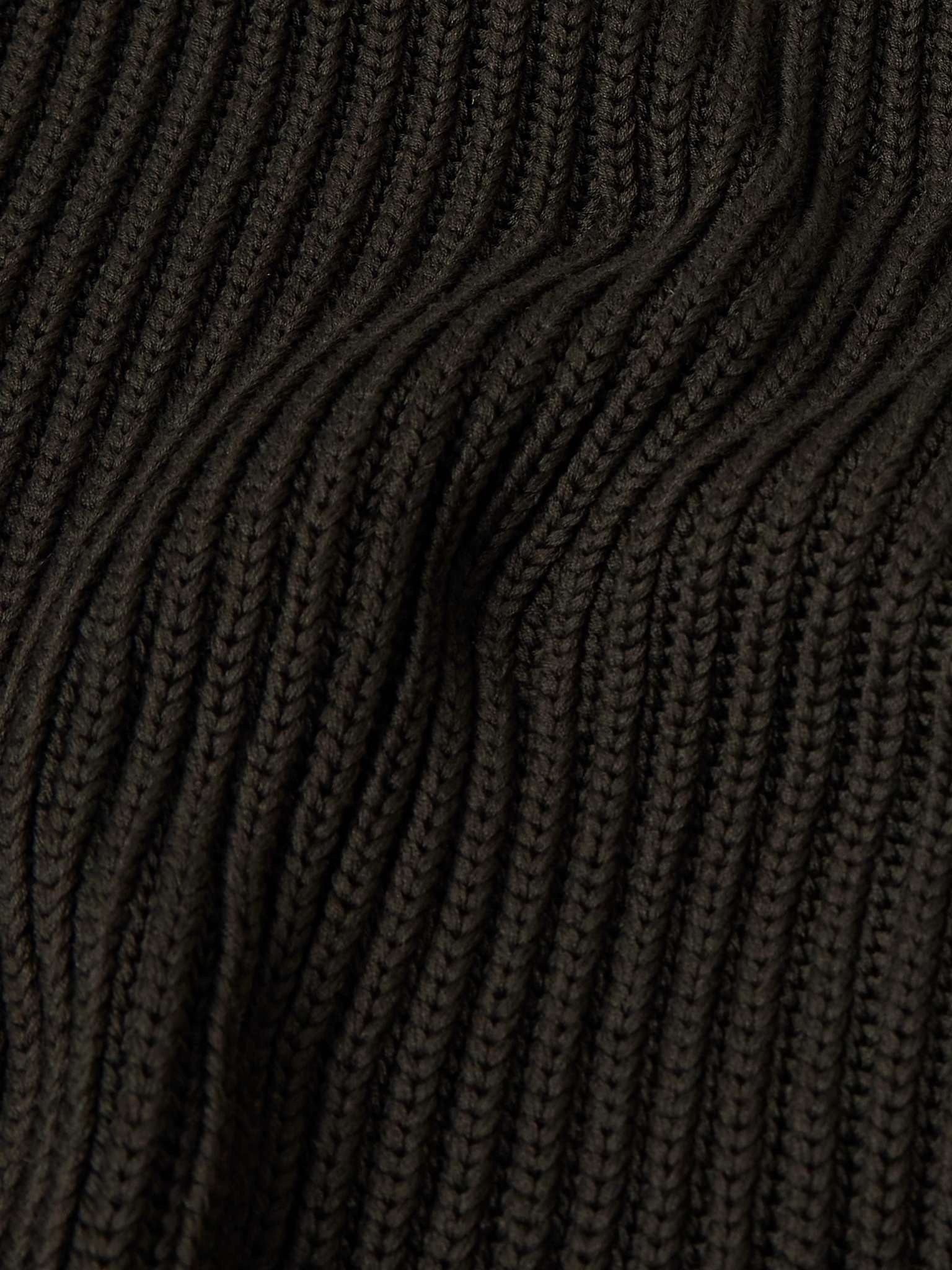 Slim-Fit Ribbed Silk and Cotton-Blend Zip-Up Cardigan - 3