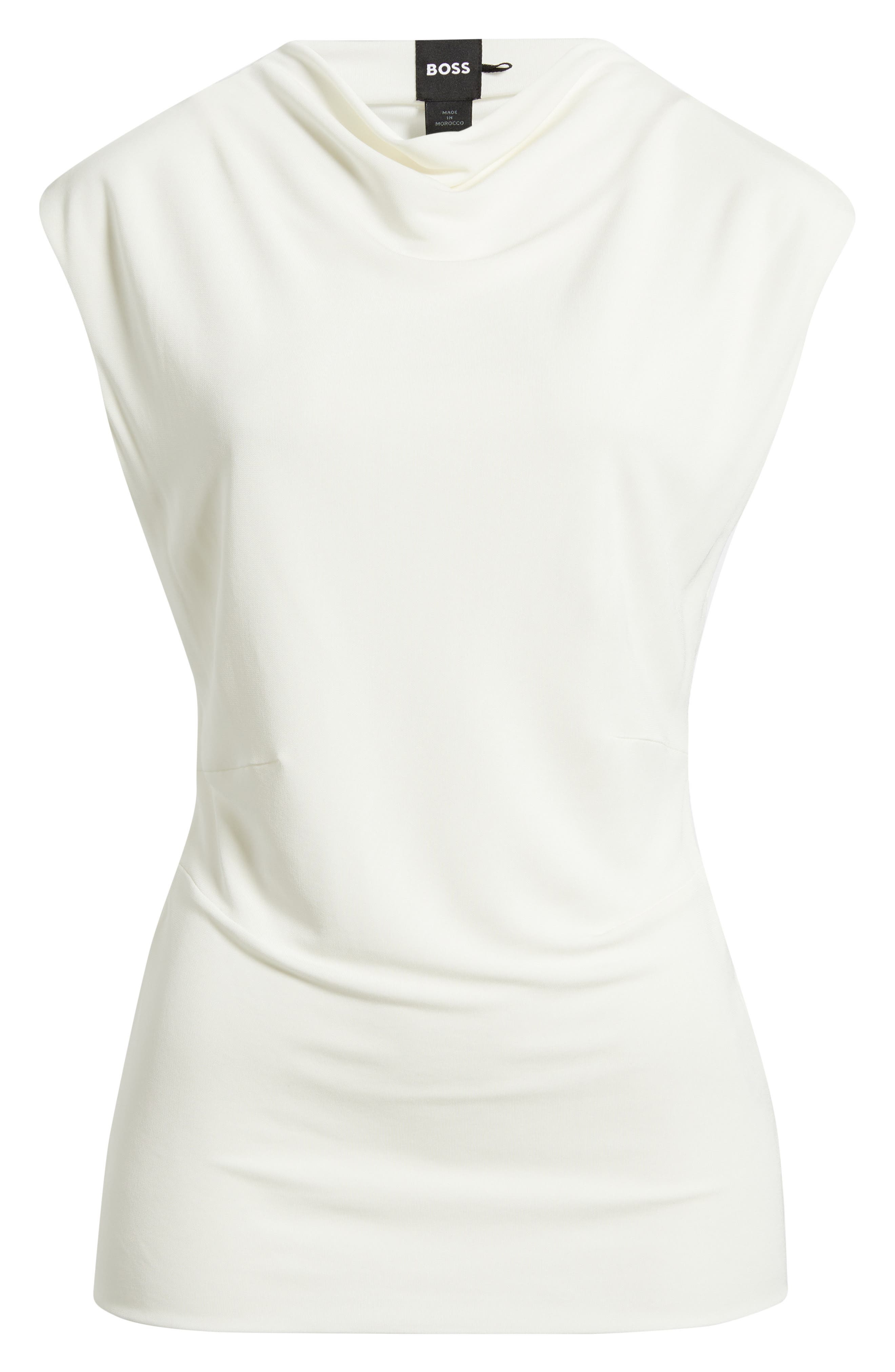 BOSS Elamma Cap Sleeve Top in Open White at Nordstrom - 5